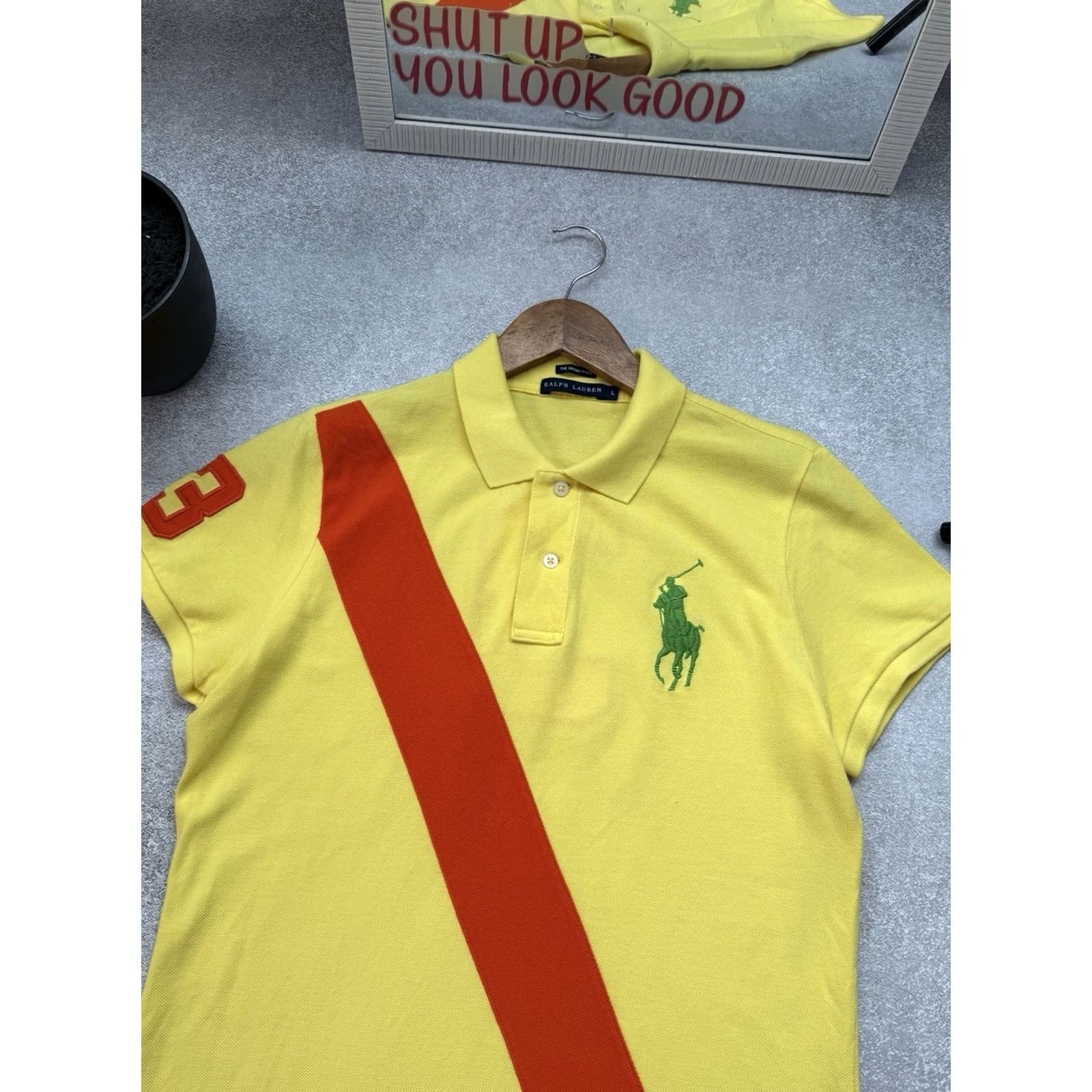 Ralph Lauren Ralph Lauren Polo Shirt Women's L Yellow 90s Y2K Big Pony Beaded Short Sleeve Collared Vintage Polo Ralph Lauren Big Pony Shirt Size L / US 10 / IT 46 - 3 Thumbnail