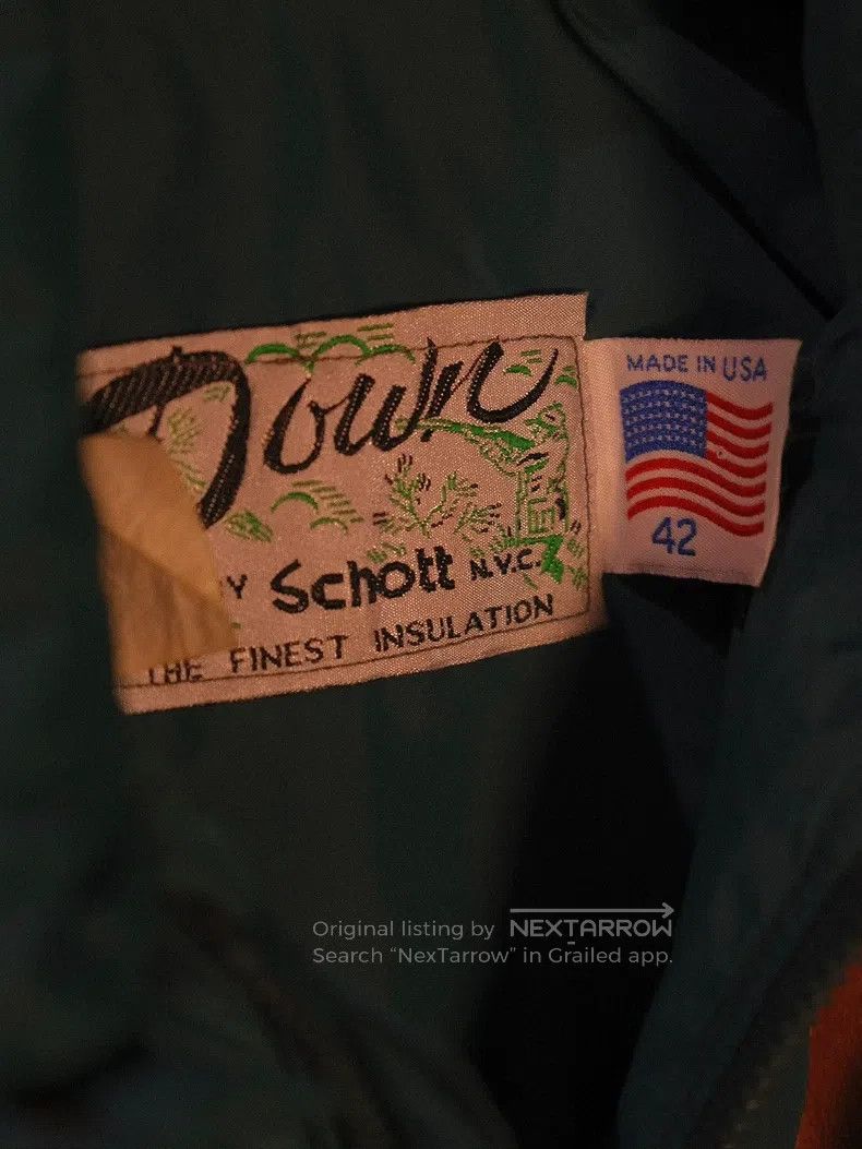 Schott Schott Down jacket brown calfskin on the chest Size US L / EU 52-54 / 3 - 5 Thumbnail