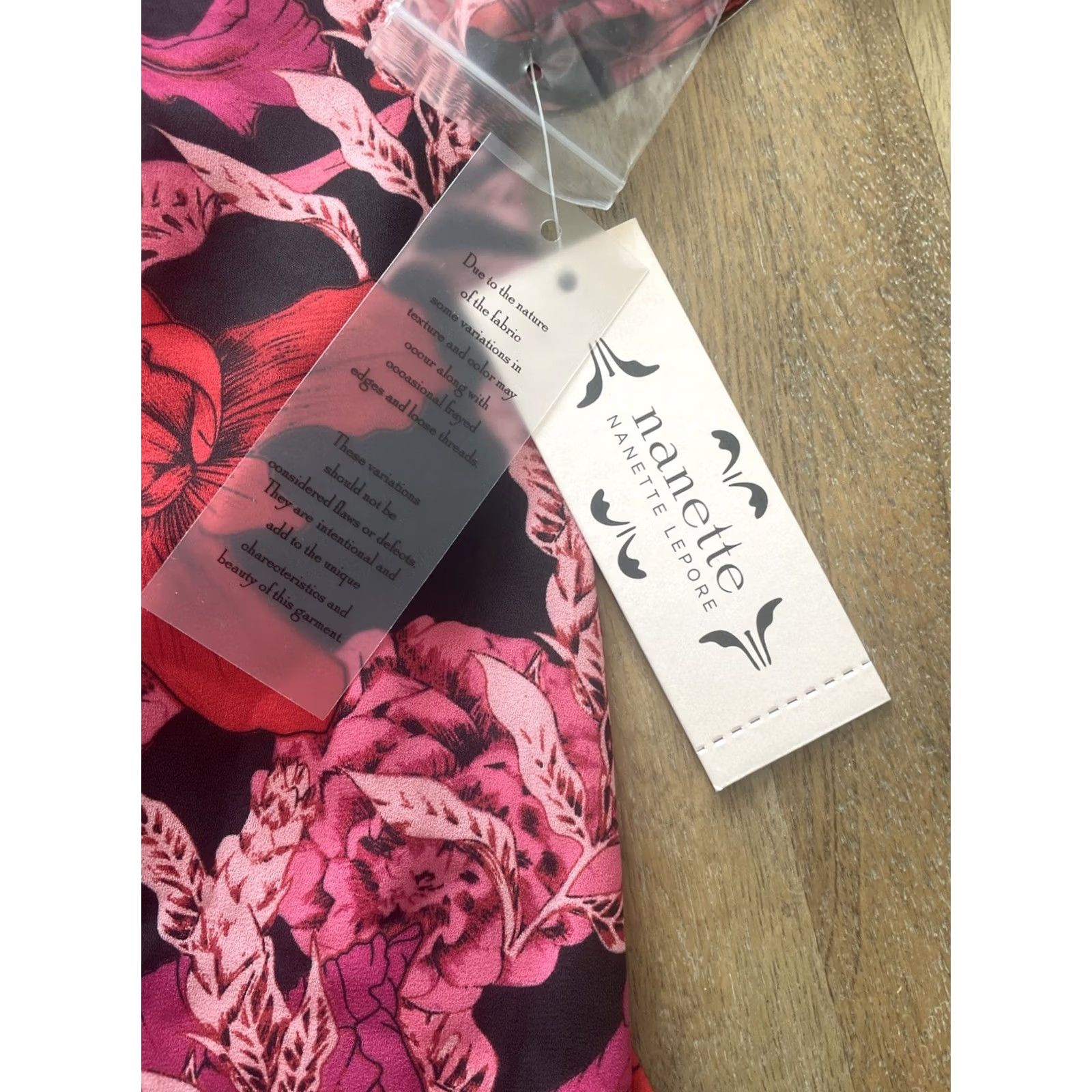 Nanette Lepore Nanette Lepore Dress Womens Size 8 Dragonfruit Mock Neck Smocked Long Sleeve NWT Size M / US 6-8 / IT 42-44 - 4 Thumbnail