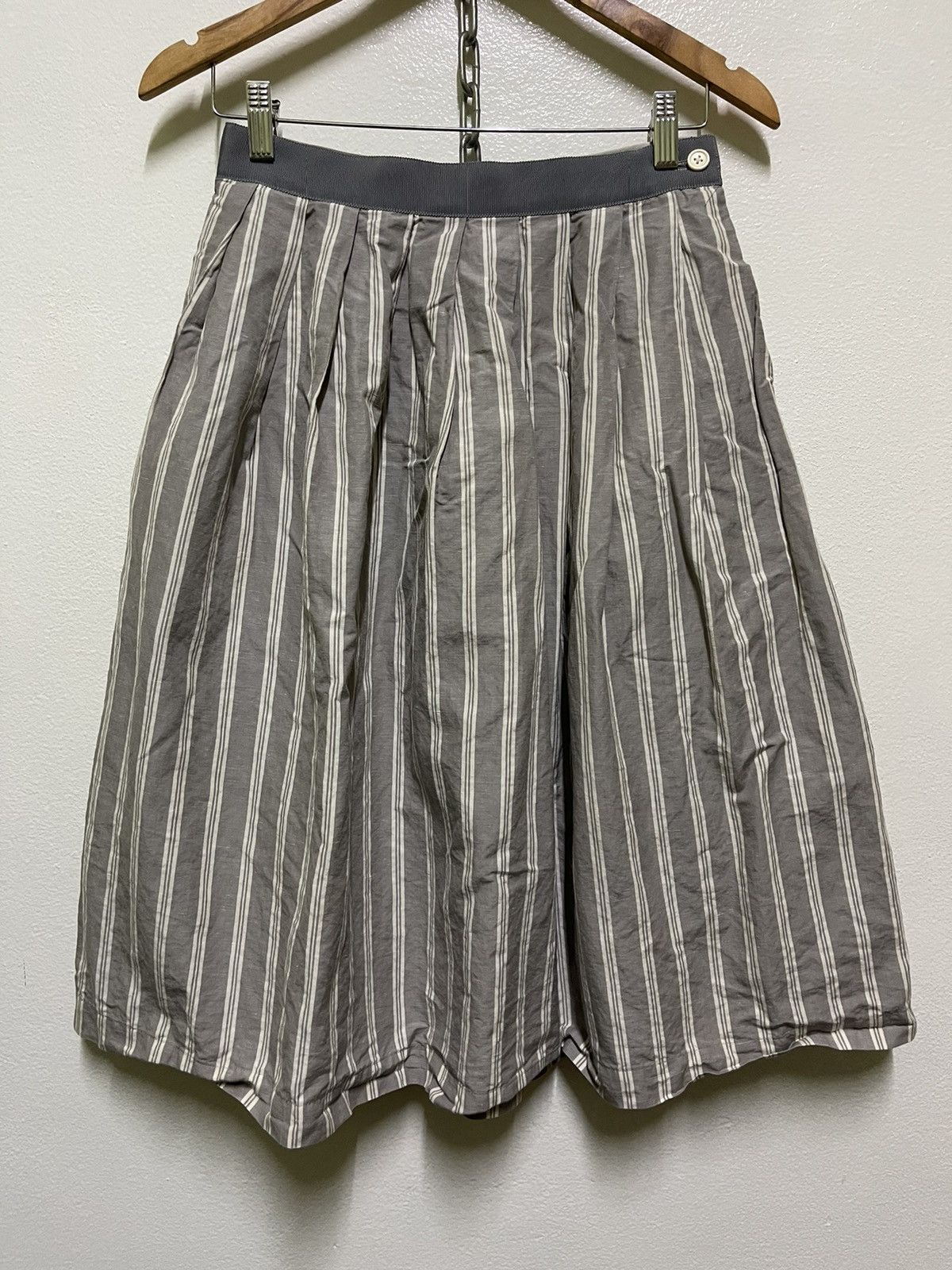 image of Margaret Howell Striped Skirt in Grey, Women's (Size 27)