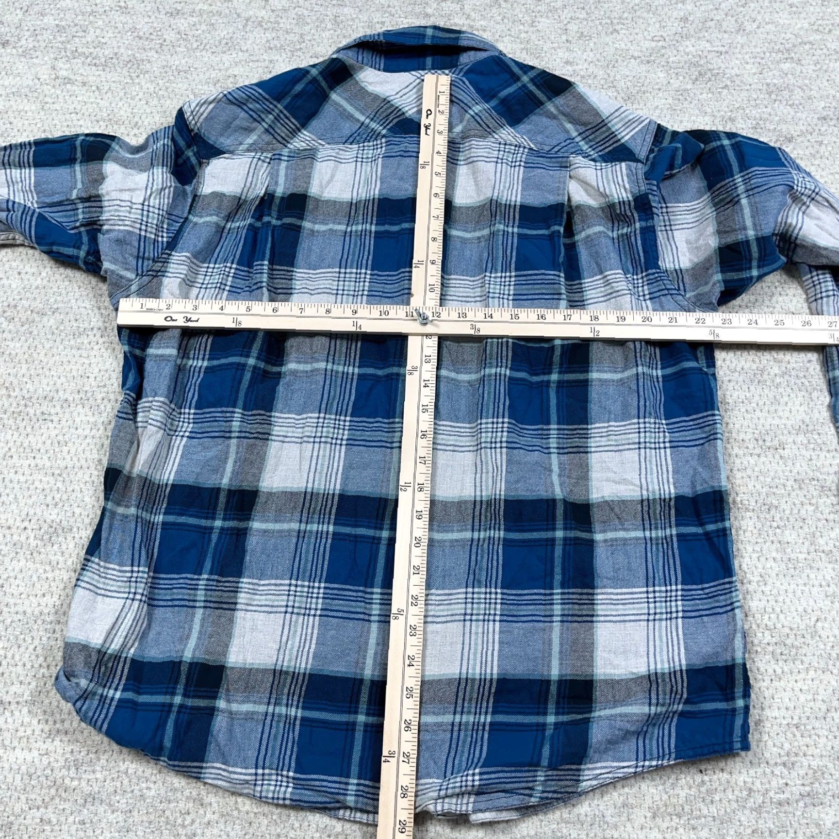 Vintage Simms Flannel Shirt Men XL Blue Plaid Button Up Fishing Gallatin Camp Hiking Size US XL / EU 56 / 4 - 6 Thumbnail