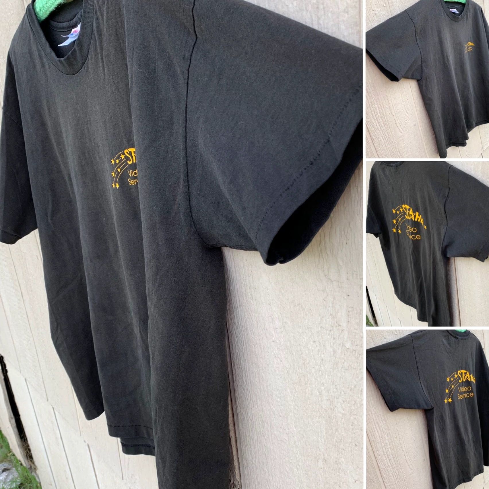 Hanes VINTAGE Hanes T-Shirt XL Unisex Adults Black 50/50 80s 90s Graphic Print Front Back Single Stitch Crew Neck Short Sleeve Made in USA Size US XL / EU 56 / 4 - 5 Thumbnail