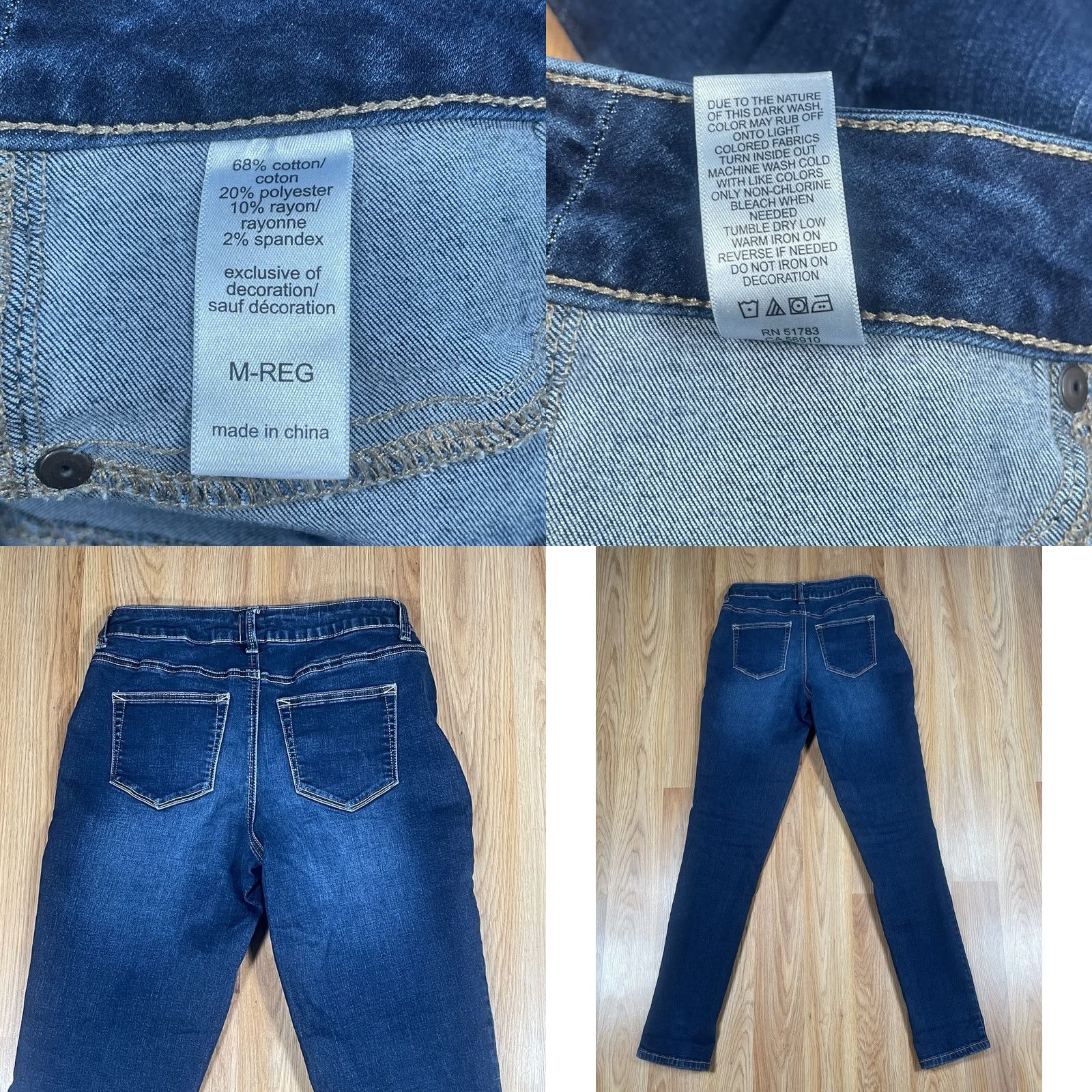 Vintage Maurices Jeans Women’s M Medium Reg Skinny Mid Rise Stretch Blue Denim Pants Size 32" / US 10 / IT 46 - 9 Thumbnail