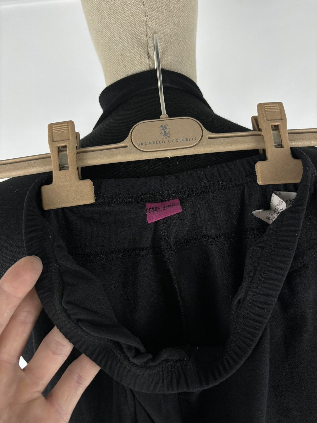 Vintage SAVE THE QUEEN Marco Fantini Suede-Velvet Italy Black Polyester Elastane Pants Trousers L Size 26" / US 2 / IT 38 - 11 Thumbnail