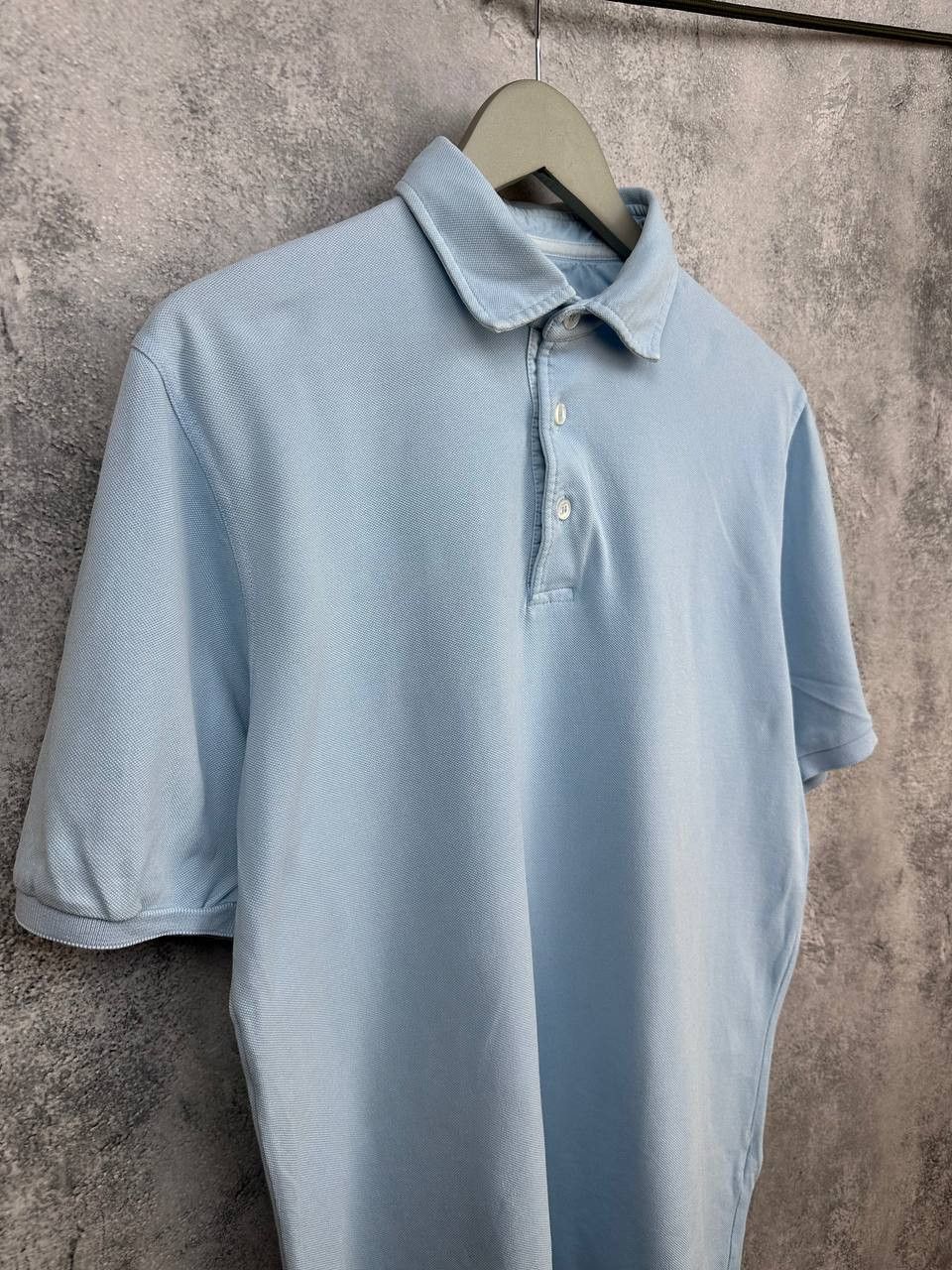 Fedeli Fedeli Polo Shirt Light Blue Short Sleeve Top Made in Italy Size US L / EU 52-54 / 3 - 3 Thumbnail