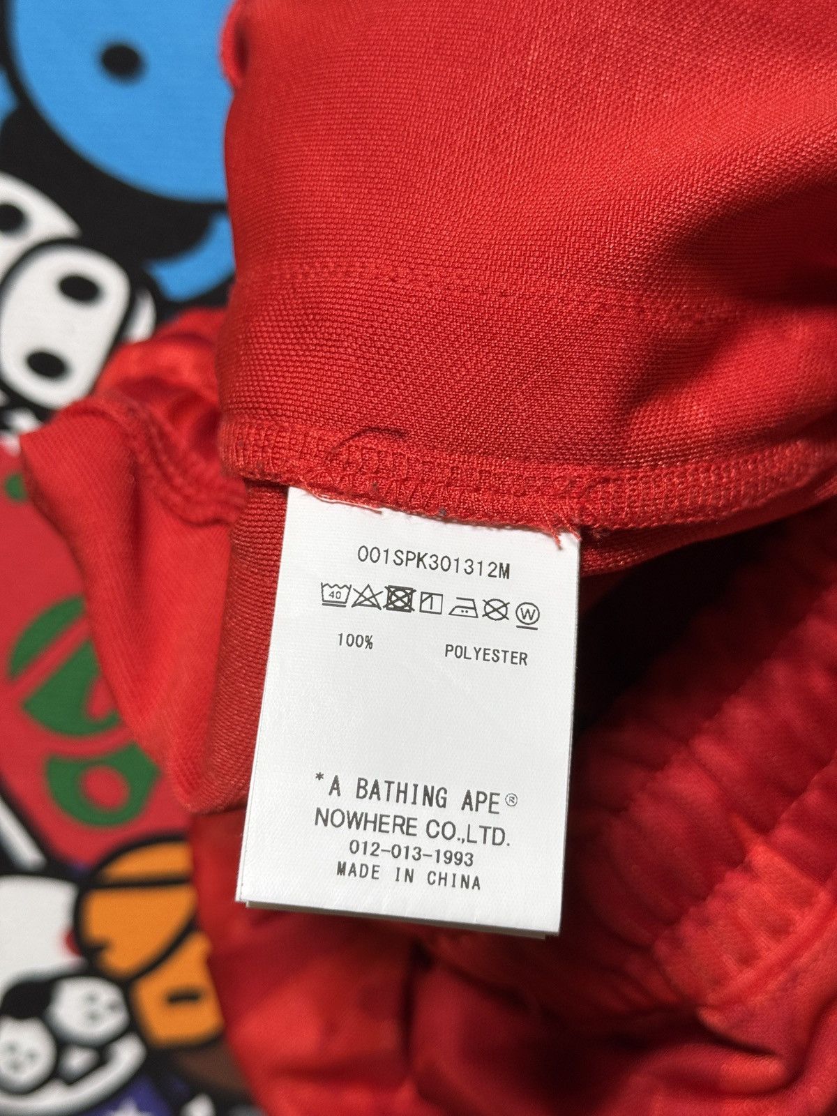 Bape A Bathing Ape Red Polyester Logo Shorts Size US 32 / EU 48 - 6 Thumbnail
