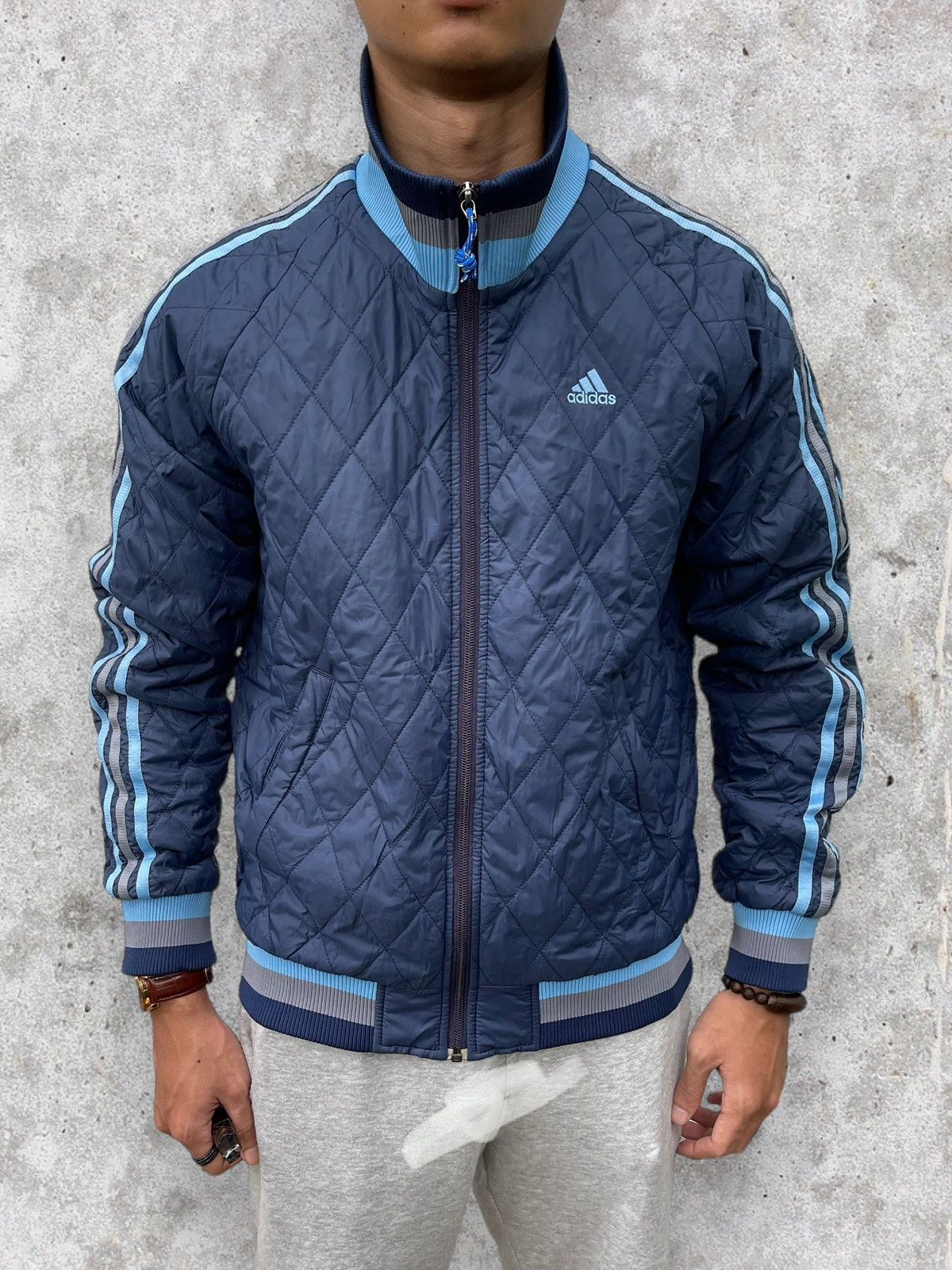 Adidas × Vintage 🔥Vintage Adidas Men's Quilted Jacket Size US L / EU 52-54 / 3 - 1 Thumbnail