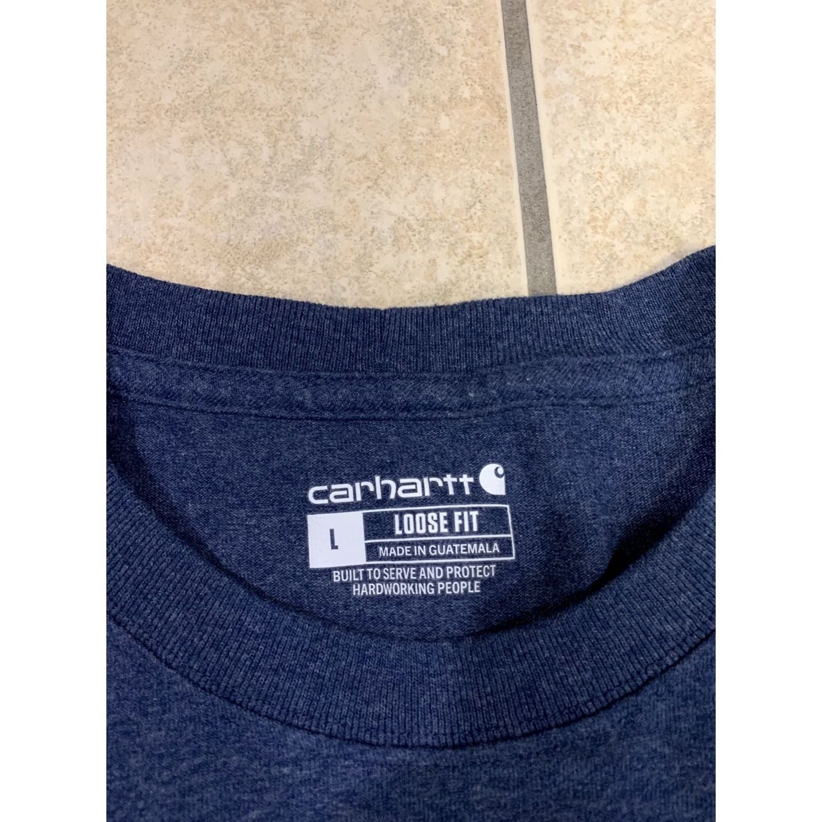 Carhartt VINTAGE Carhartt Shirt Blue Heathered Short Sleeve Pocket T-Shirt K87-M Men's Large Blue 24" Pit to Pit 30" Length Mens Size US L / EU 52-54 / 3 - 4 Thumbnail