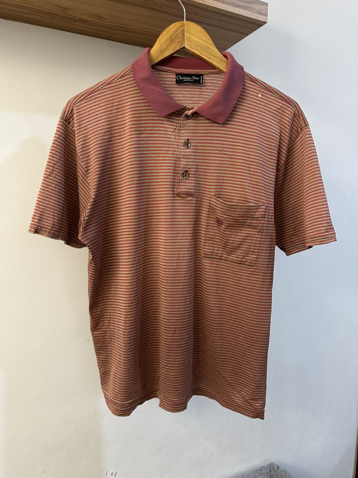 Christian Dior Monsieur 1990 Christian Dior Monsieur Stripes Pocket Polo Tees Size US M / EU 48-50 / 2 - 1 Thumbnail