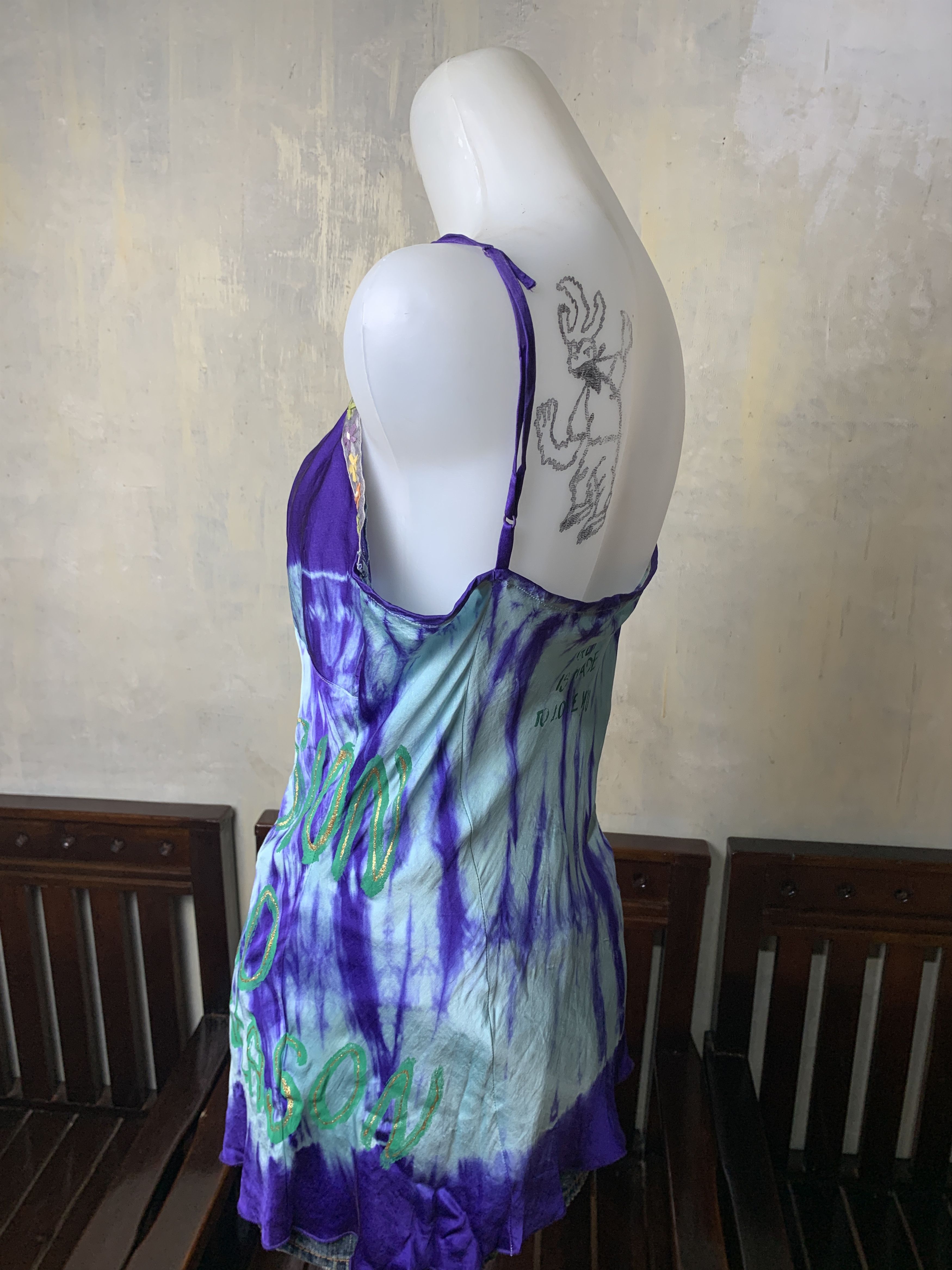 Guess 2000s Guess LA Tie Dye Quotes Cami Top (M) Size M / US 6-8 / IT 42-44 - 3 Thumbnail