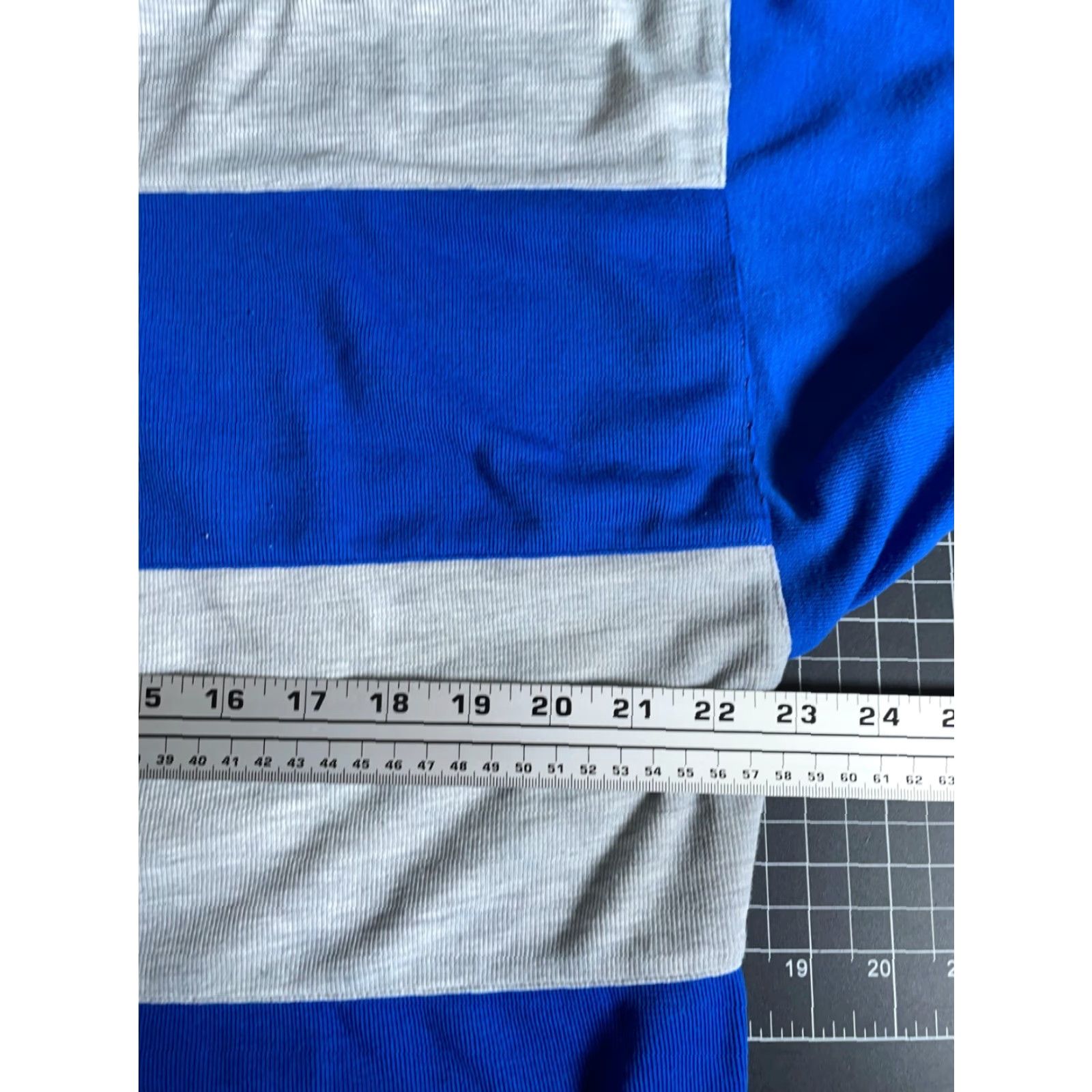 Vintage VINTAGE 90s 80s Steeplechase Long Sleeve Polo Shirt Men's L Gray Blue Stripe Casual Polo Shirt Mens Large Striped Rugby Shirt Size US L / EU 52-54 / 3 - 5 Thumbnail