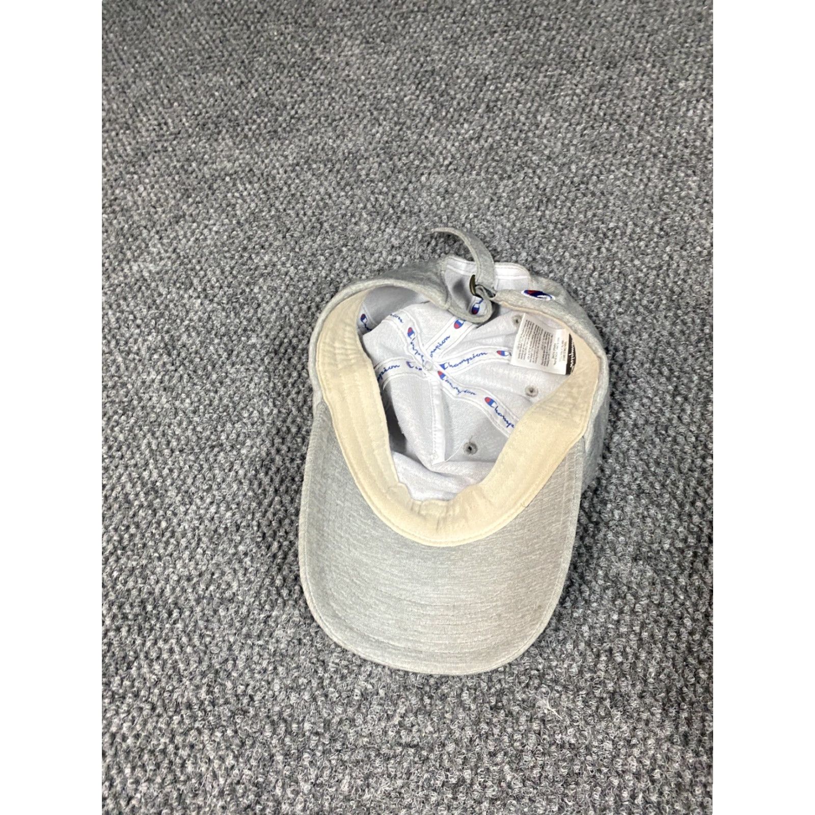 Champion Champion Hat Mens Gray Logo Canvas Cotton Snapback One Size Beige Beige? Hmm wait. Size ONE SIZE - 7 Thumbnail