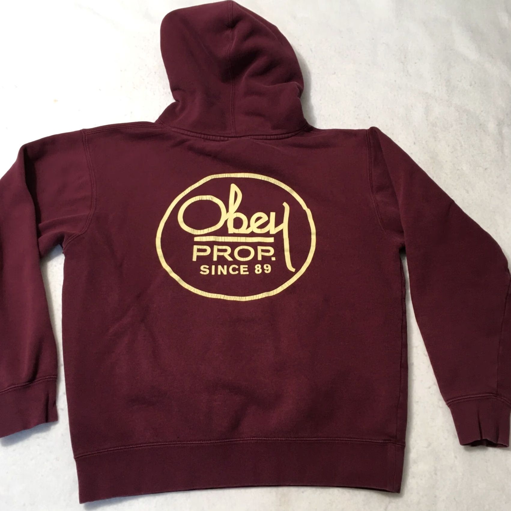Obey OBEY Hooded Sweatshirt Maroon Mens Small Hoodie Pullover Vintage Sweatshirt Size US S / EU 44-46 / 1 - 7 Thumbnail
