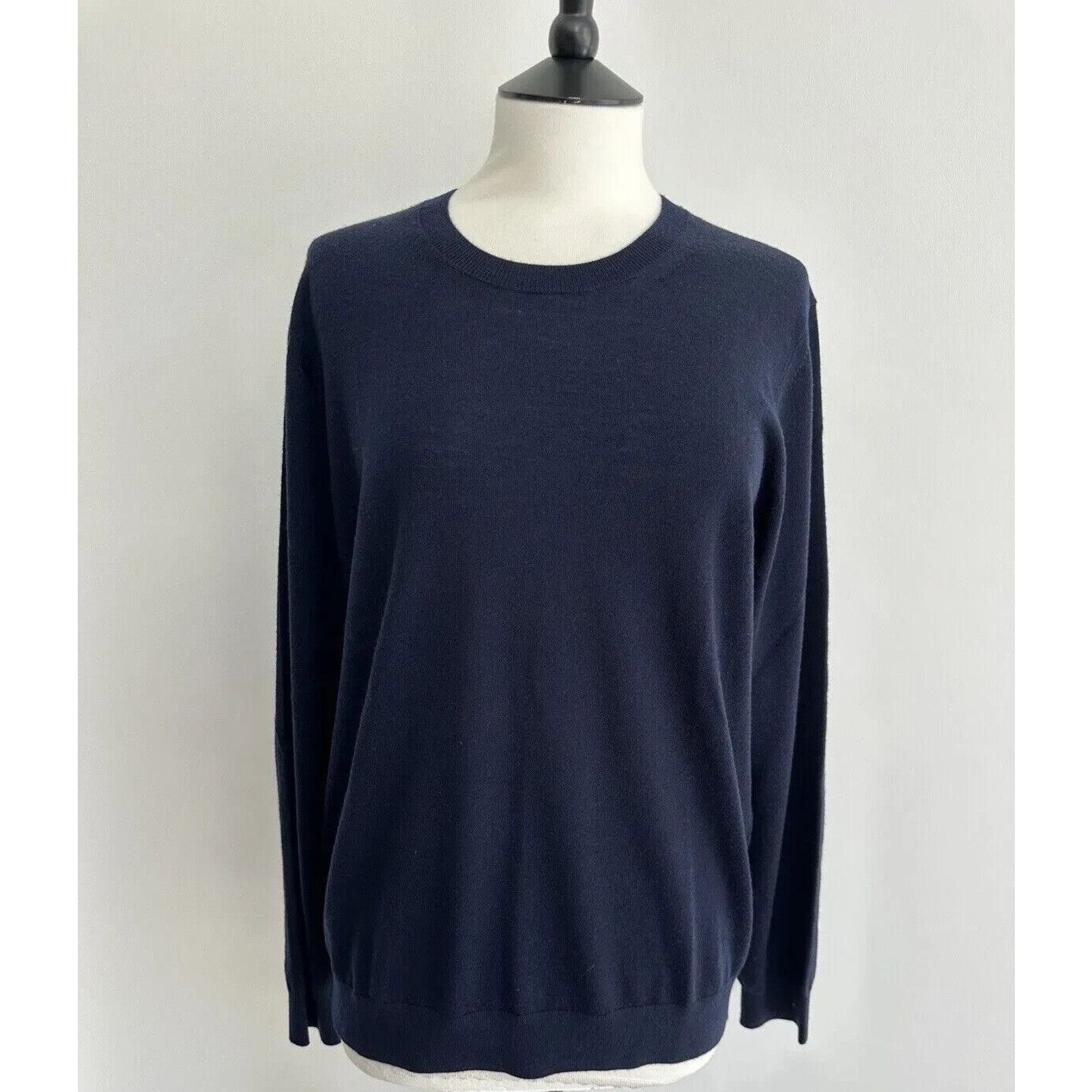 Burberry NEW BEMPTON DARK BLUE WOOL ELBOW CHECK PATCHES SWEATER S Size S / US 4 / IT 40 - 2 Thumbnail