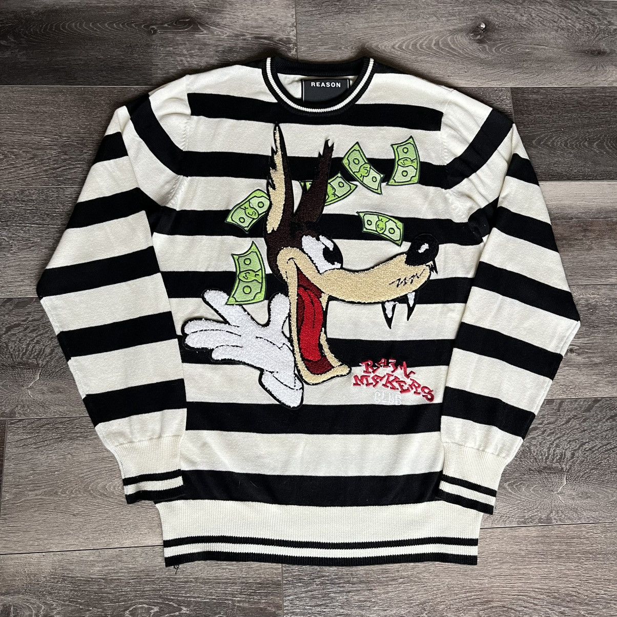 Reason Vintage Style Reason Rain Makers Club Patch Striped Sweater Size US M / EU 48-50 / 2 - 1 Thumbnail