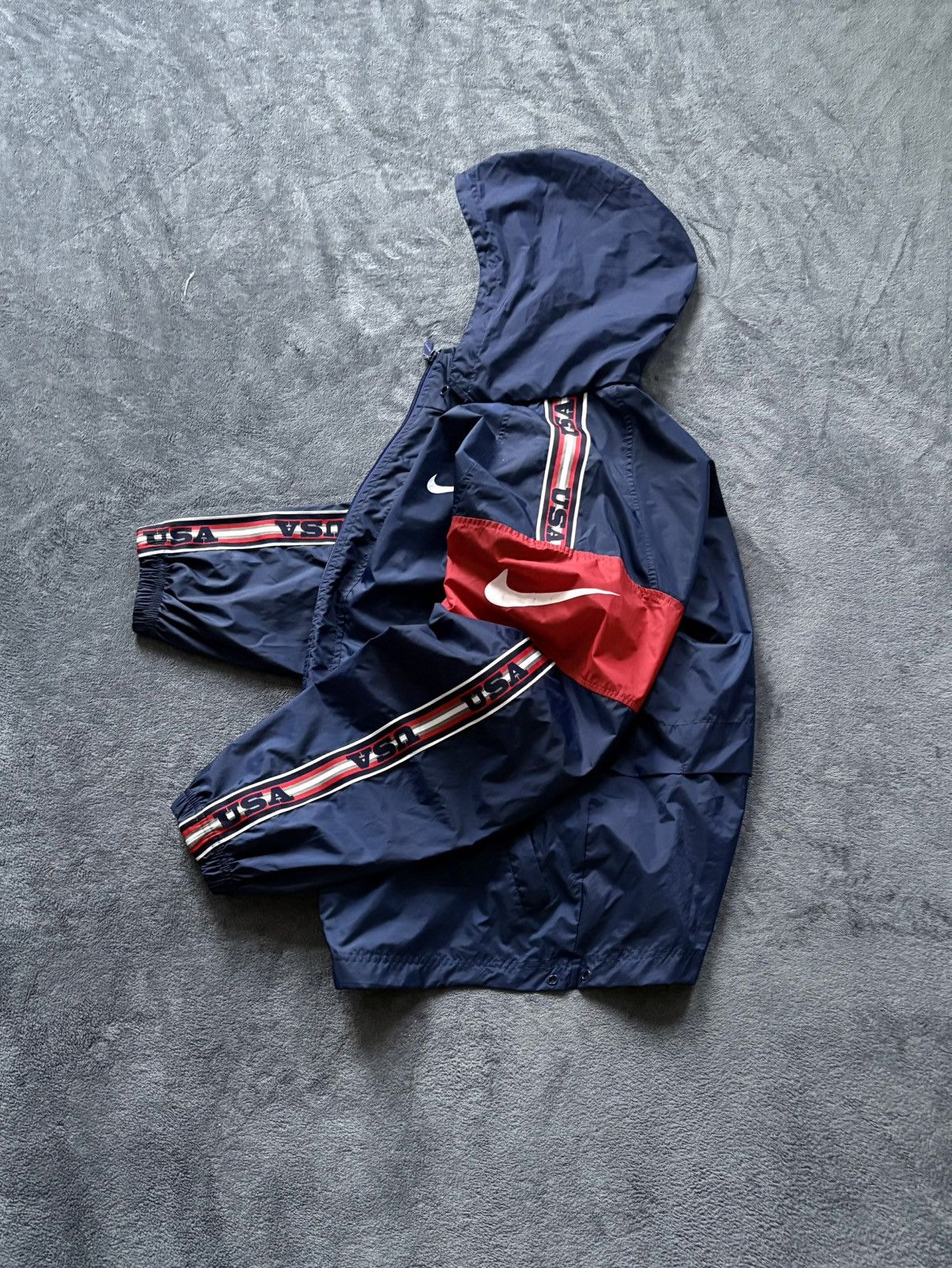 Nike 90s Nike Vintage USA Track Nylon Lampas Jacket Drill Y2K Size US M / EU 48-50 / 2 - 2 Thumbnail