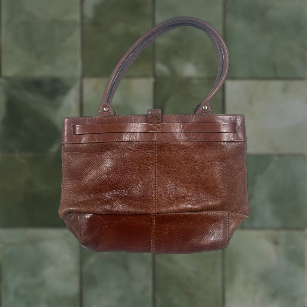 Liz Claiborne Liz Claiborne Shoulder Bag Womens Large Brown Leather Western Floral Studded Size ONE SIZE - 1 Thumbnail
