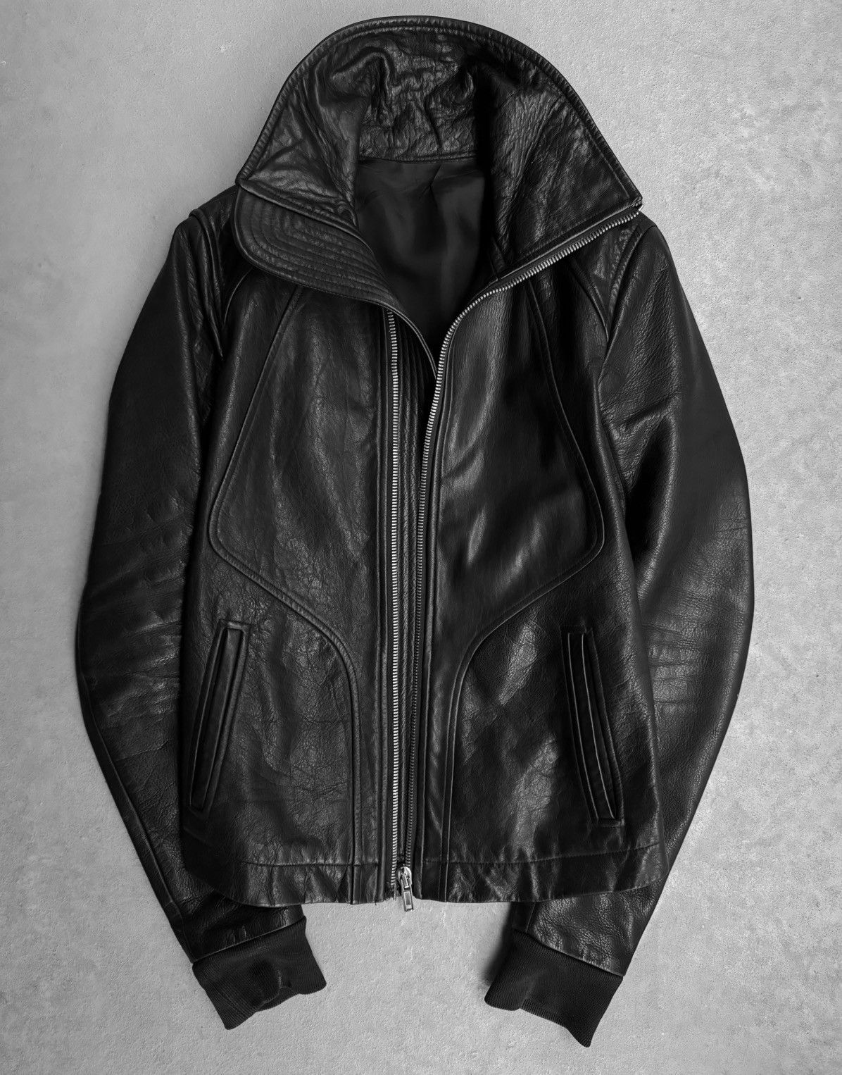 Rick Owens Dirt SS 18 Intarsia Leather Jacket BNWT 46