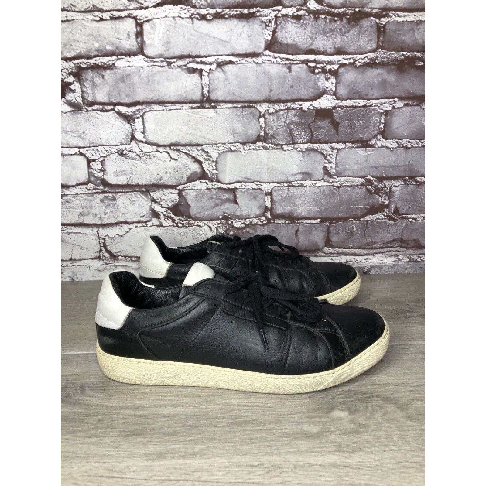 Allsaints AllSaints Sheer Black White Leather Low Casual Sneakers Wome Size US 9 / IT 39 - 4 Thumbnail