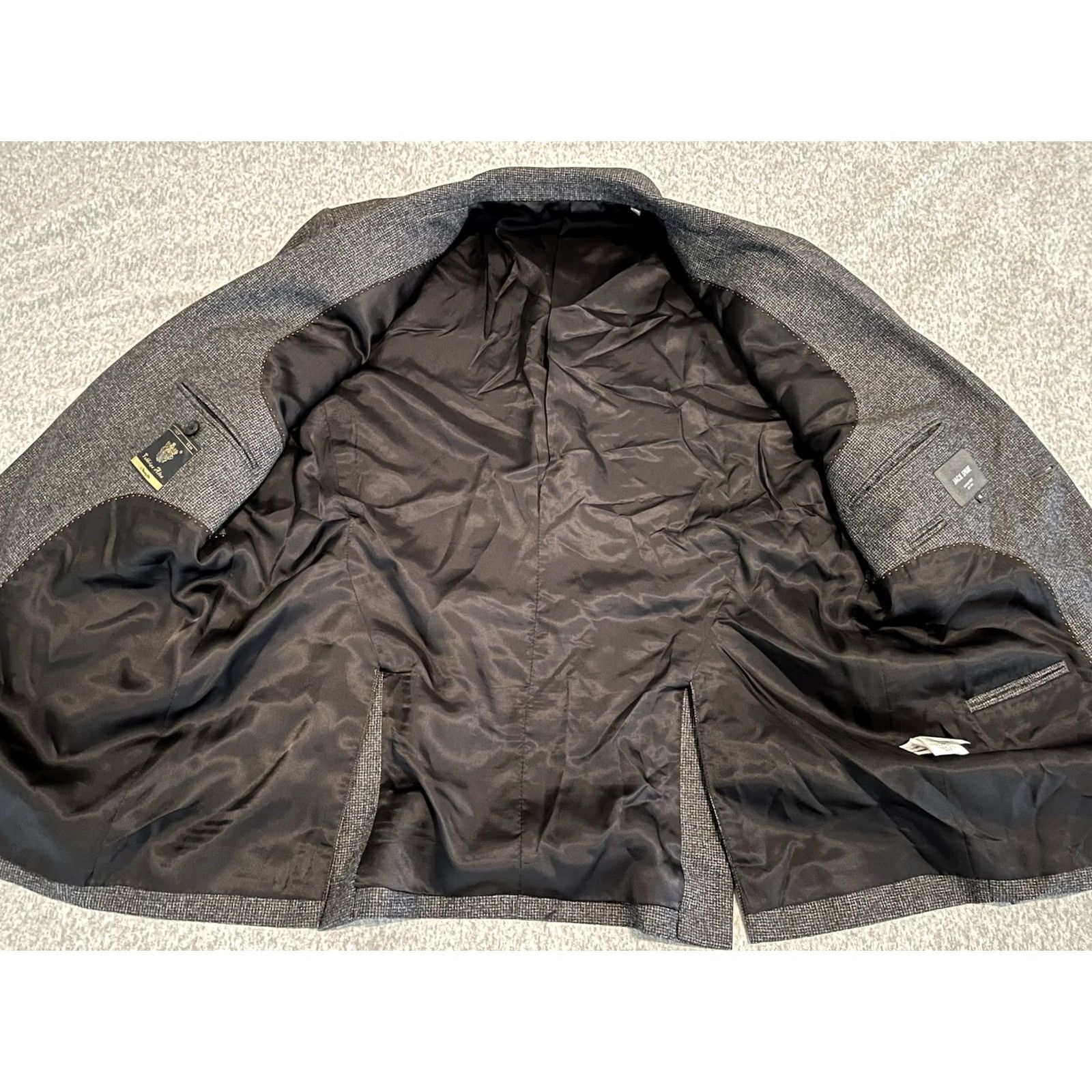 Vintage Jack Spade Sport Coat Jacket Wool Gray Mens 46 blazer 2 Button Size 46R - 2 Thumbnail