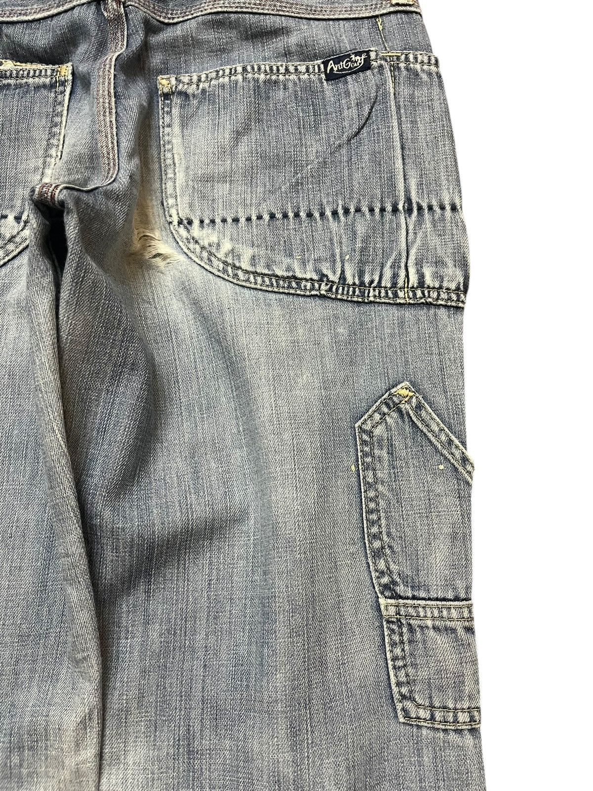 Antigua Vintage Antgauge Cargo Carpenter Distressed Denim Size US 30 / EU 46 - 9 Thumbnail
