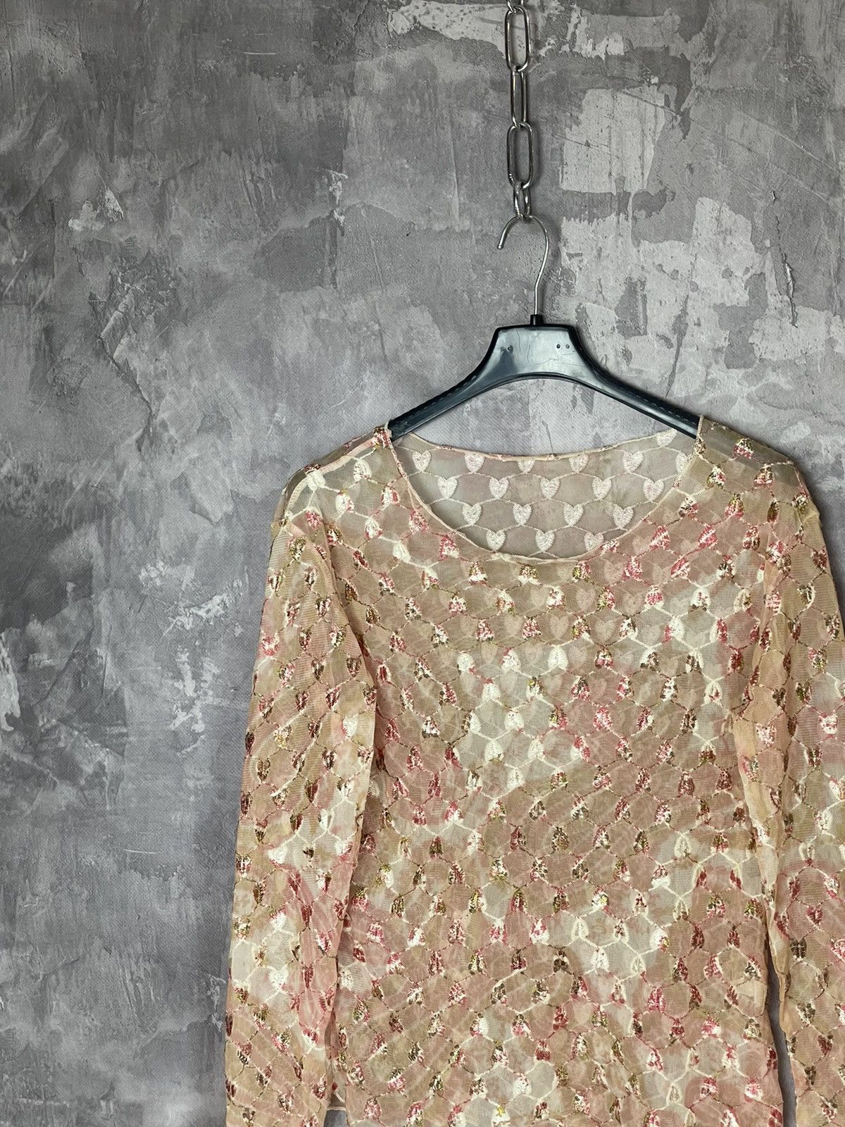Jean Paul Gaultier × Vintage Vintage Mesh Japanese Brand Knit Long Sleeve Gaultier Style Size M / US 6-8 / IT 42-44 - 3 Thumbnail