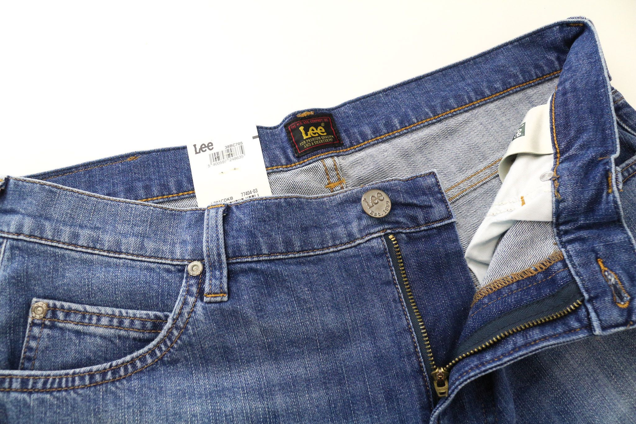 Lee RIDER W34/L32 Mid Blue Slim Stretch Jeans 75262 Size US 34 / EU 50 - 3 Thumbnail