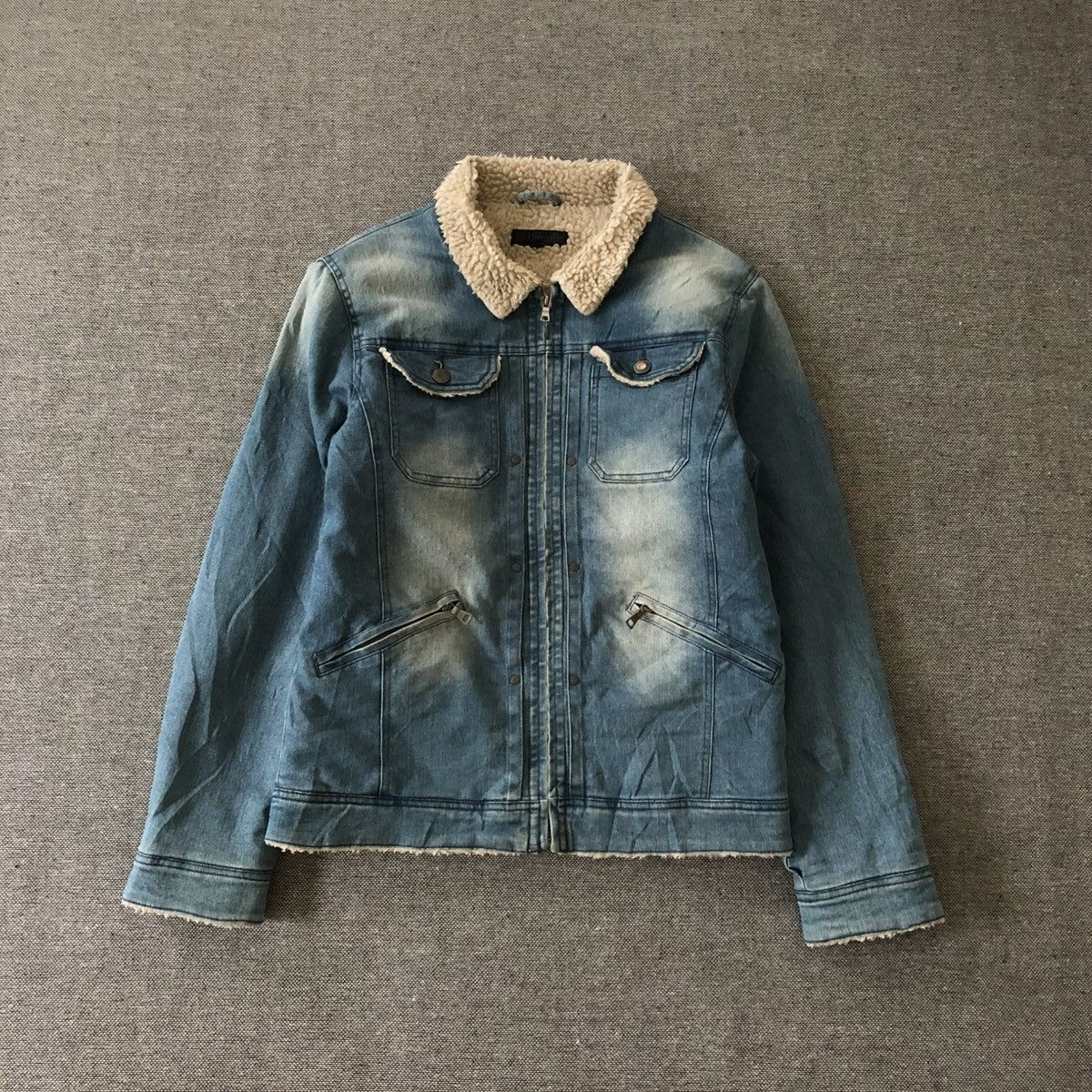 In The Attic IN THE ATTIC Shearling Style Collar Denim Jacket Size US L / EU 52-54 / 3 - 1 Thumbnail