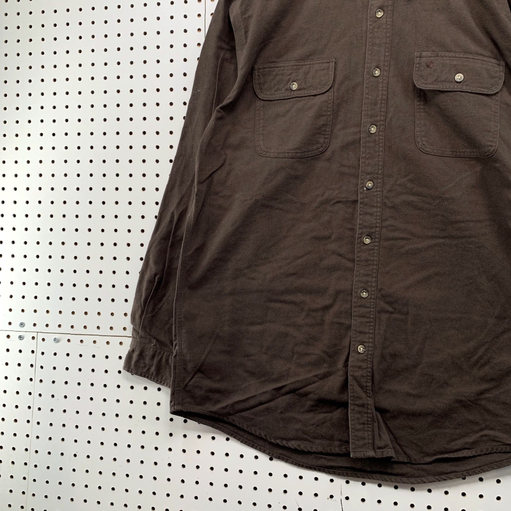 Carhartt Carhartt Heavyweight Shirt Mens XLT XL Tall Brown Canvas Button-Up Workwear Outdoor Mens Size US XL / EU 56 / 4 - 3 Thumbnail