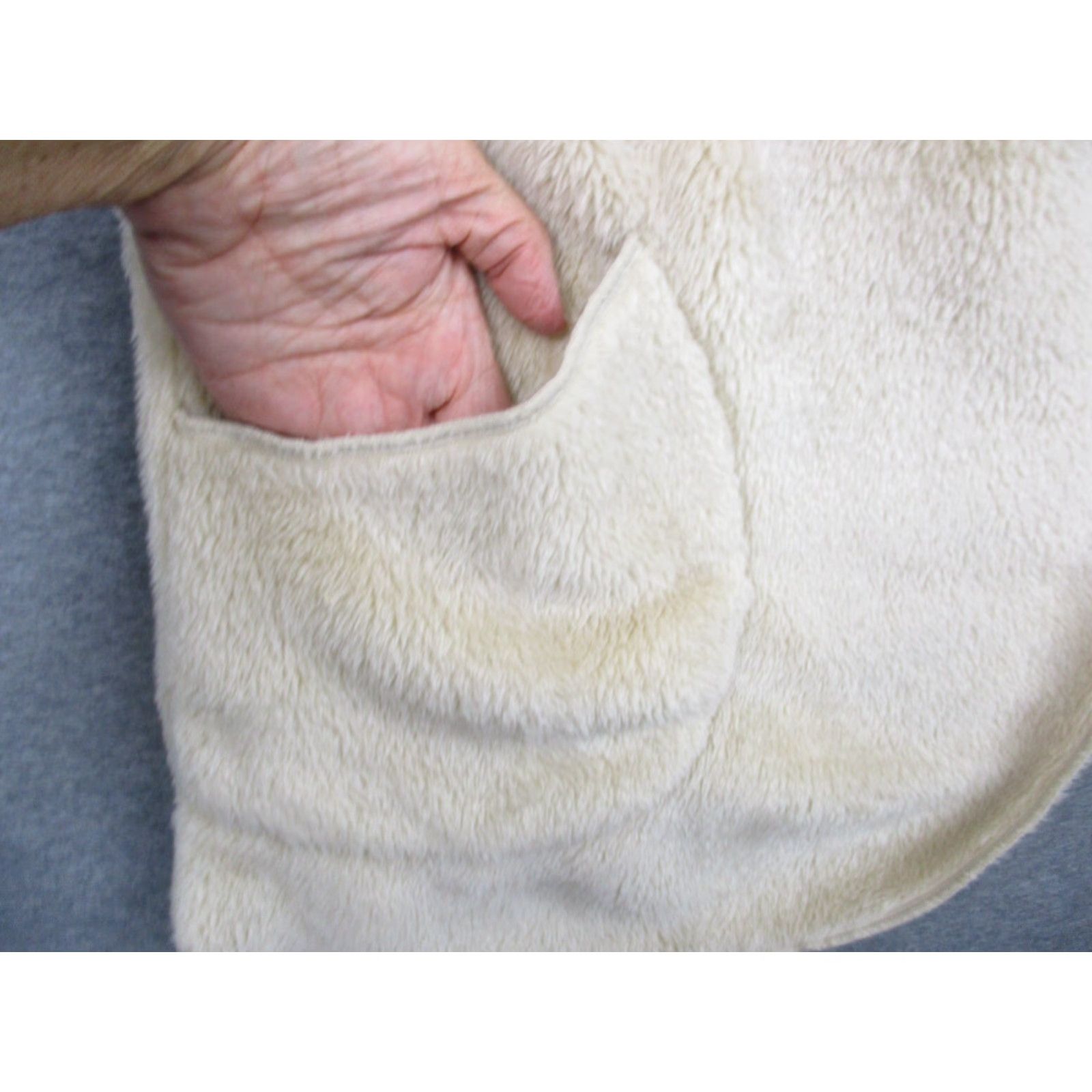 Vintage Zenana Outfitters Shrug Vest Faux Fur Cream Hooded Pockets Open Front Large Size L / US 10 / IT 46 - 4 Thumbnail