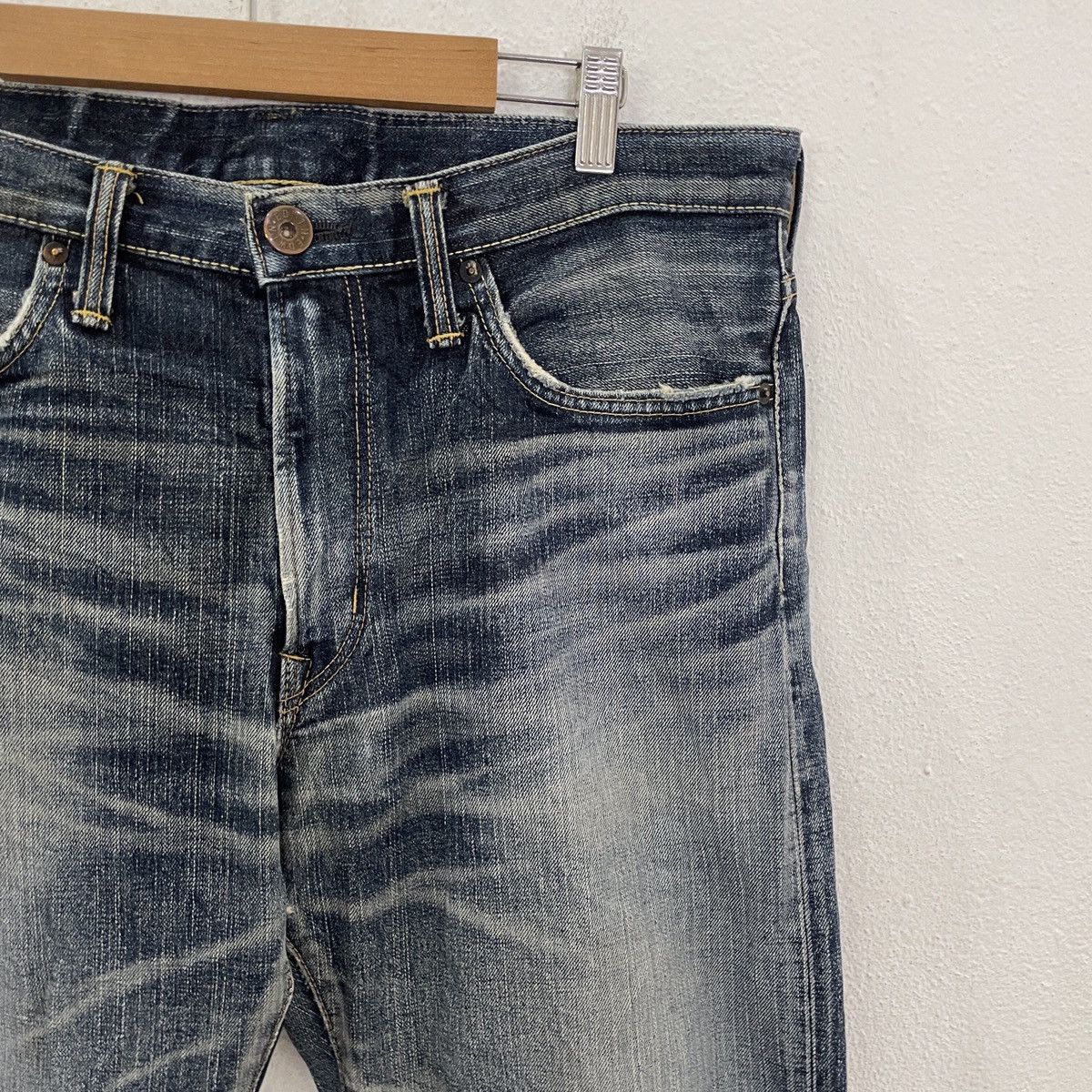 Edwin Redline‼️Vintage Edwin Selvedge Distressed Denim Size US 35 - 2 Thumbnail