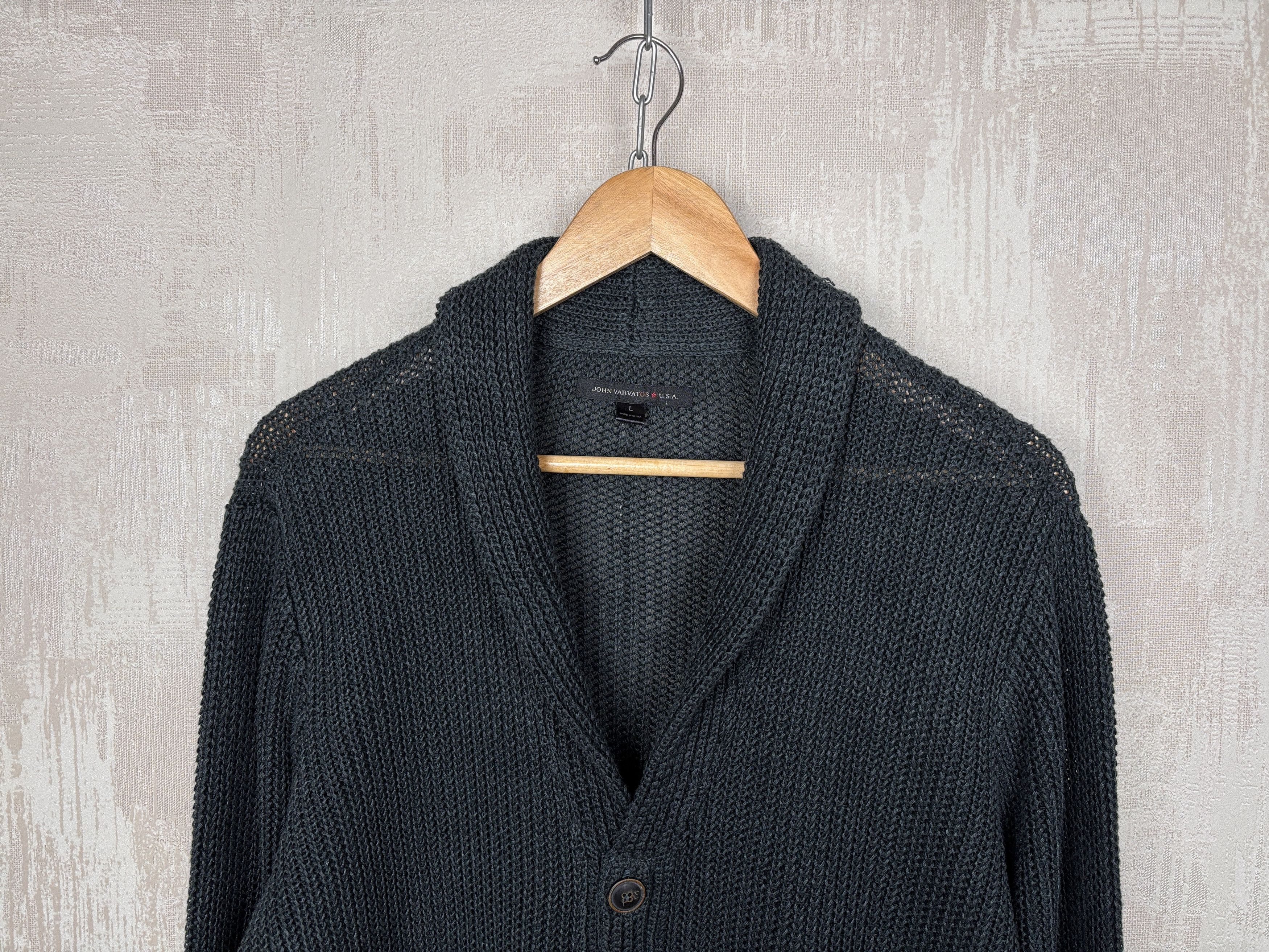 John Varvatos John Varvatos U.S.A. Linen Shawl Collar Cardigan Sweater Size US L / EU 52-54 / 3 - 3 Thumbnail