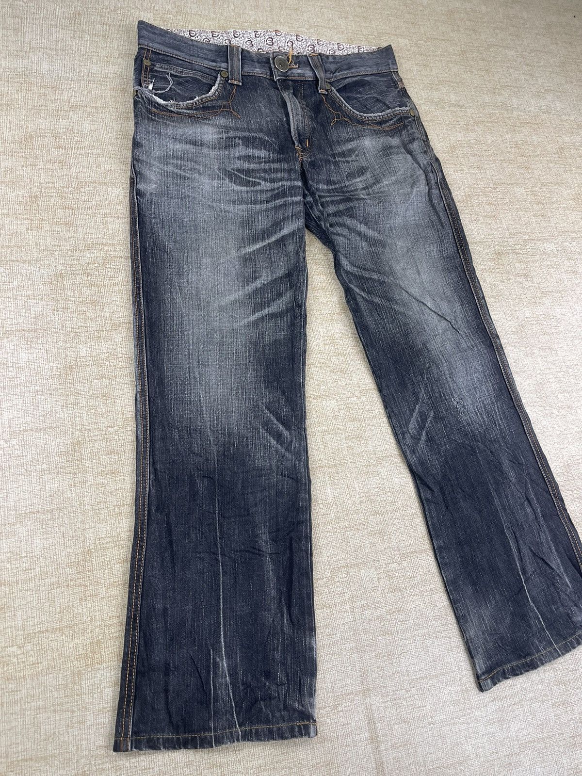 Edwin × If Six Was Nine × Vintage VINTAGE EDWIN 503 Flared Blue Trip Denim Pants Size US 32 / EU 48 - 3 Thumbnail