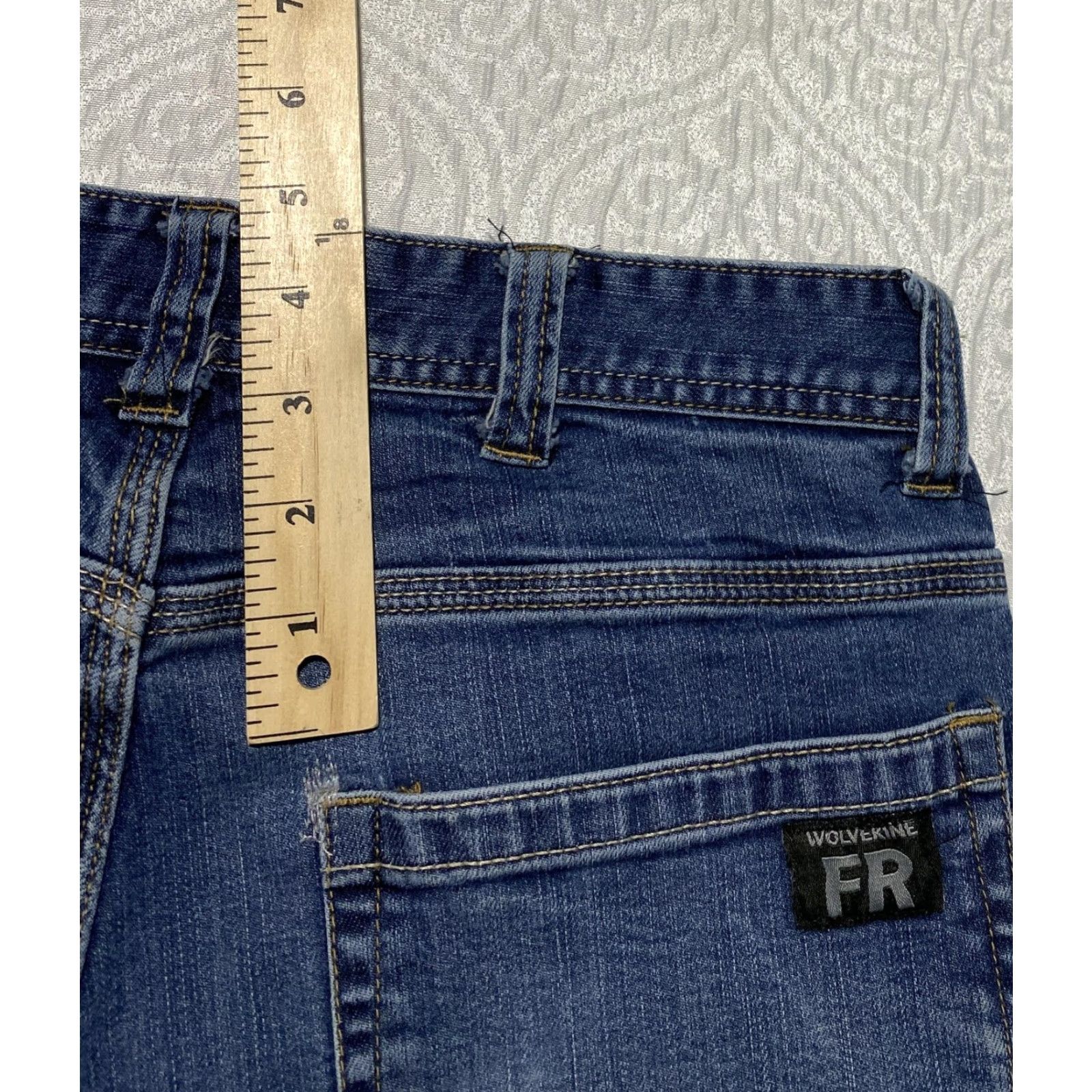 Denime Wolverine FR Jeans Mens 32x32 Blue Straight Leg Flame Resistant Denim Workwear Jeans Size US 31 - 2 Thumbnail