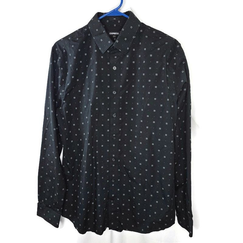 Express Express Black White Slim Button-up Shirt Large 16-16 1/2 Size US L / EU 52-54 / 3 - 1 Thumbnail