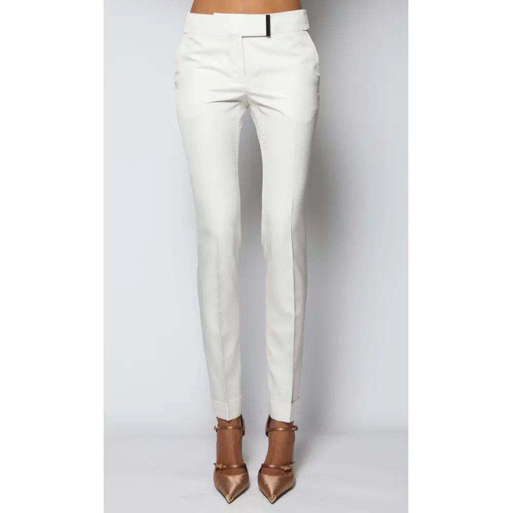 Tom Ford o1loc1c0525 PAW228 Straight Pant in White Size 26" / US 2 / IT 38 - 1 Thumbnail