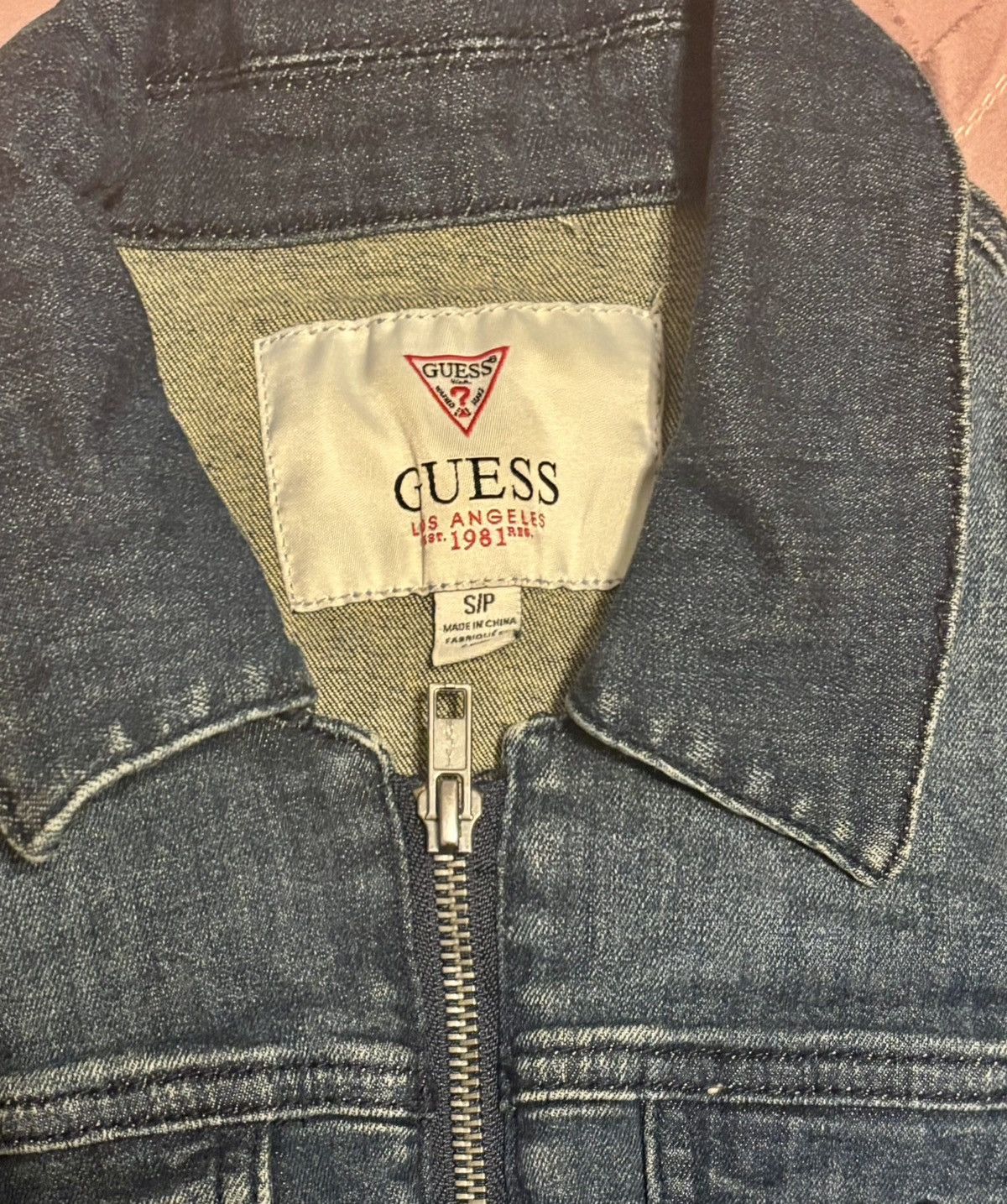Guess Guess Denim Zippered Moto Jacket Size Small - EUC Size S / US 4 / IT 40 - 2 Thumbnail