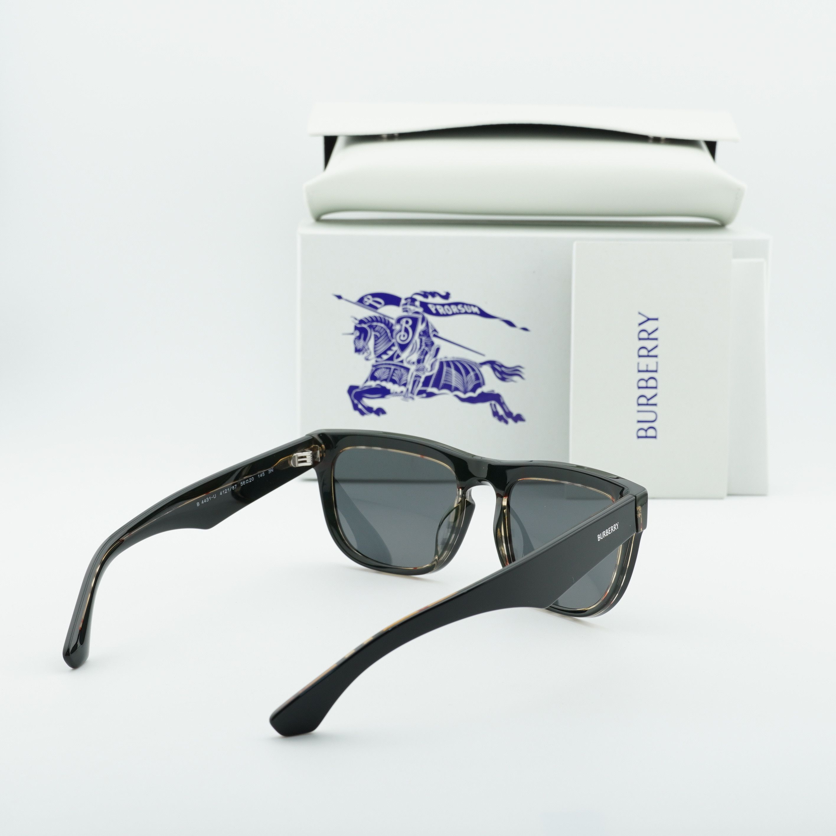 Burberry Burberry BE4431U 412187 Sunglasses Black Square Frame Size ONE SIZE - 10 Thumbnail
