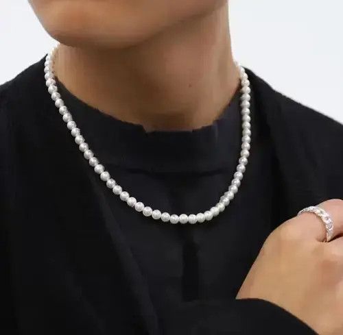 Jewelry Pearl Necklace Casual Chain Jewelry Classic Imitation Bead Size ONE SIZE - 1 Thumbnail