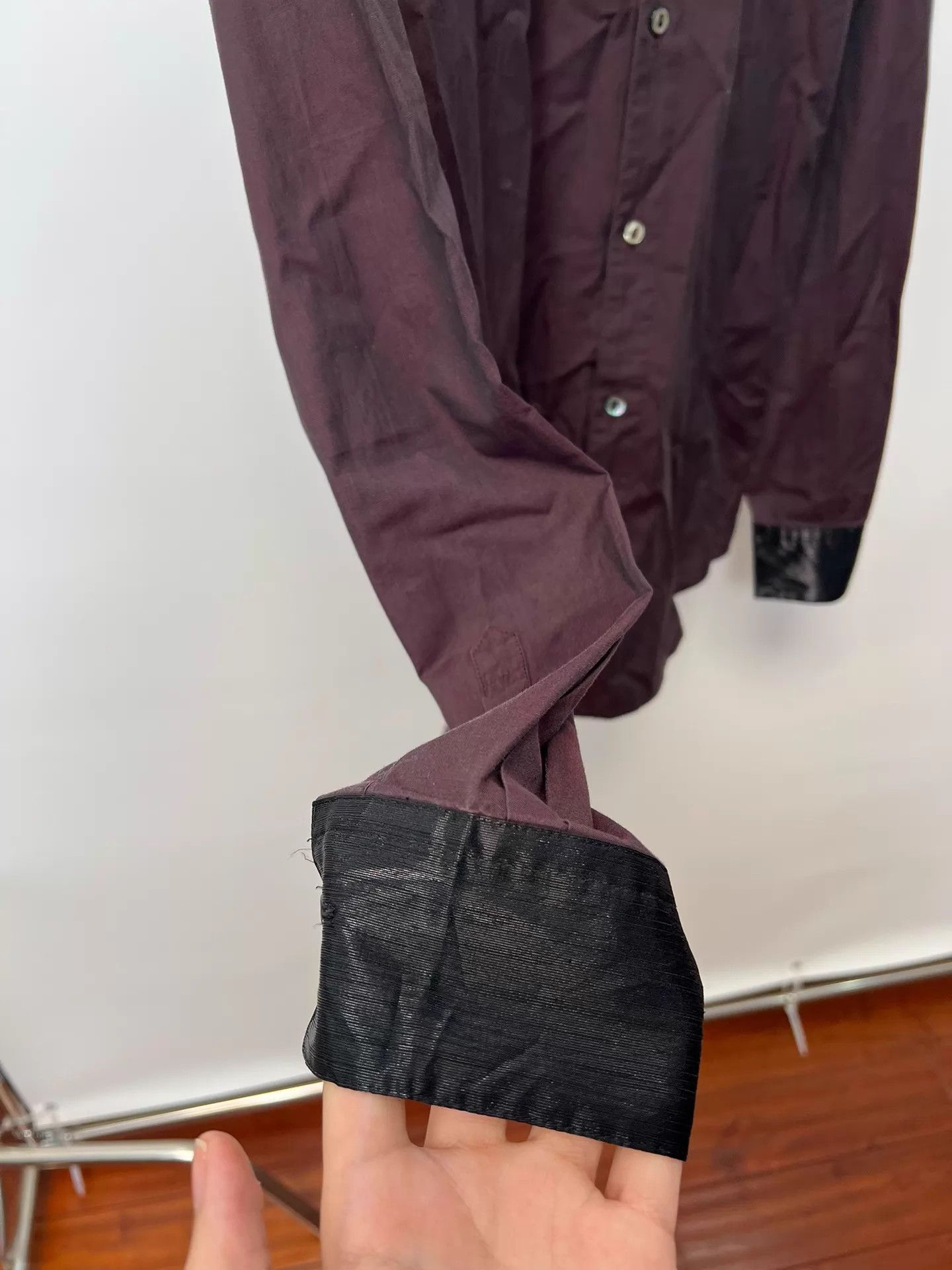 Jean Paul Gaultier Jean Paul GAULTIER coated burgundy paneled shirt Size US M / EU 48-50 / 2 - 4 Thumbnail