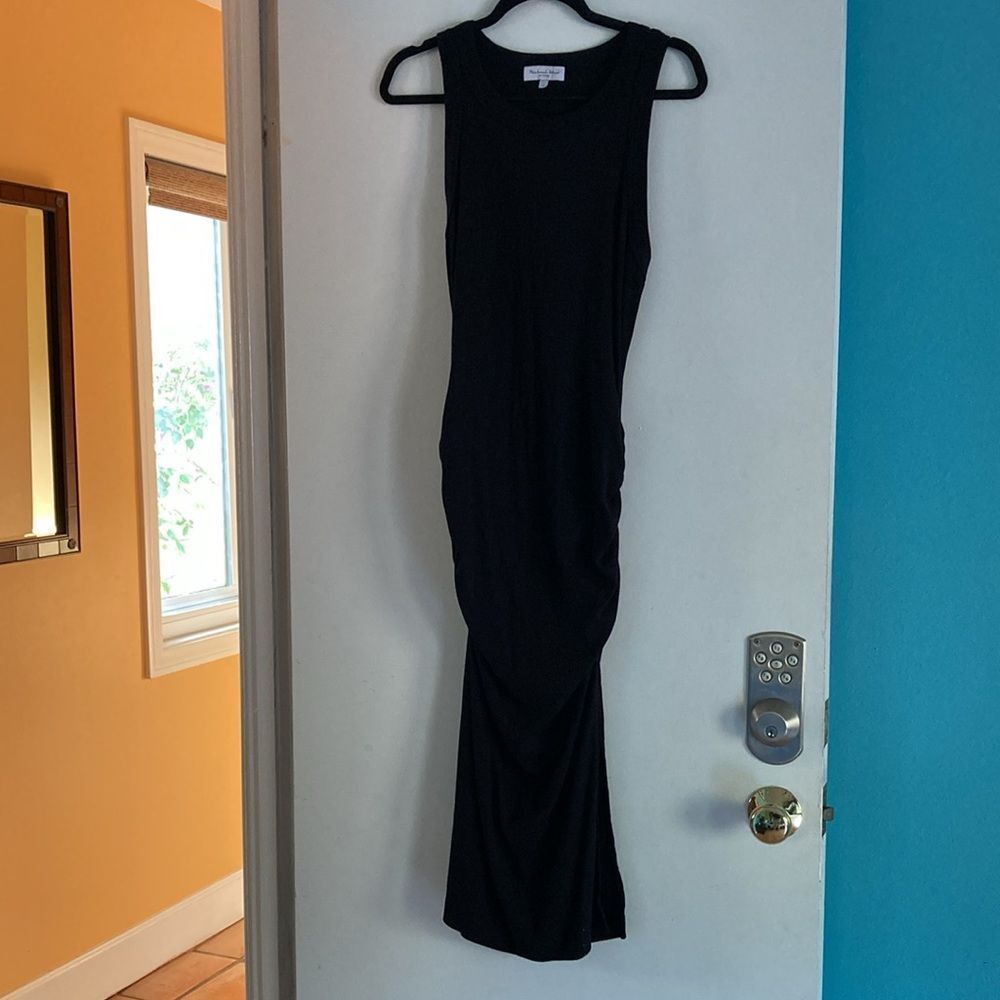 Michael Stars Michael Stars Wren Ribbed Midi Fitted Tank Dress in Black Size L Size L / US 10 / IT 46 - 4 Thumbnail