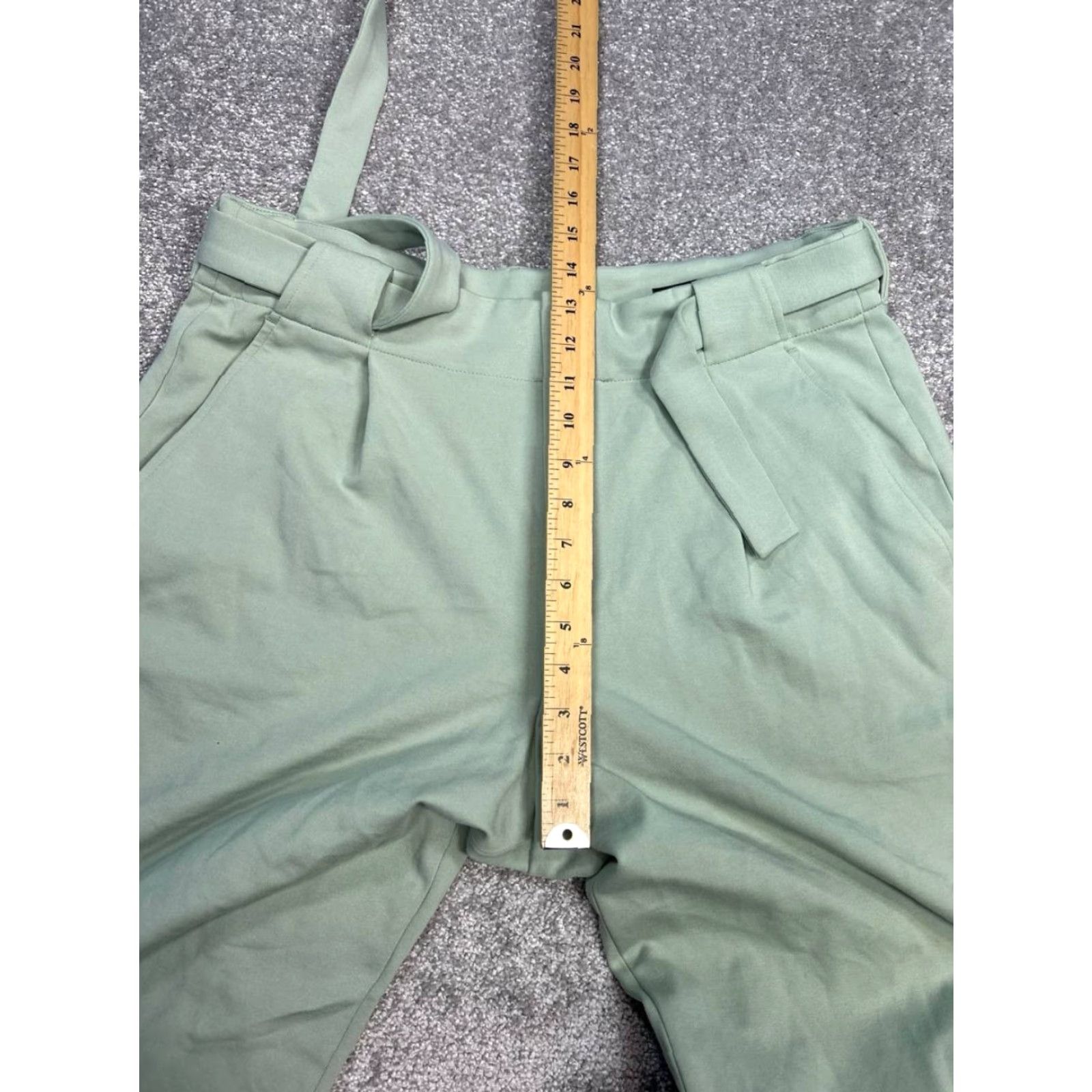 Rag & Bone Rag & Bone Roxie Linen Pants Women XL Green Cotton Stretch Self Tie Belt Tapered Dress Pants Modern Size 40" / US 18 - 4 Thumbnail