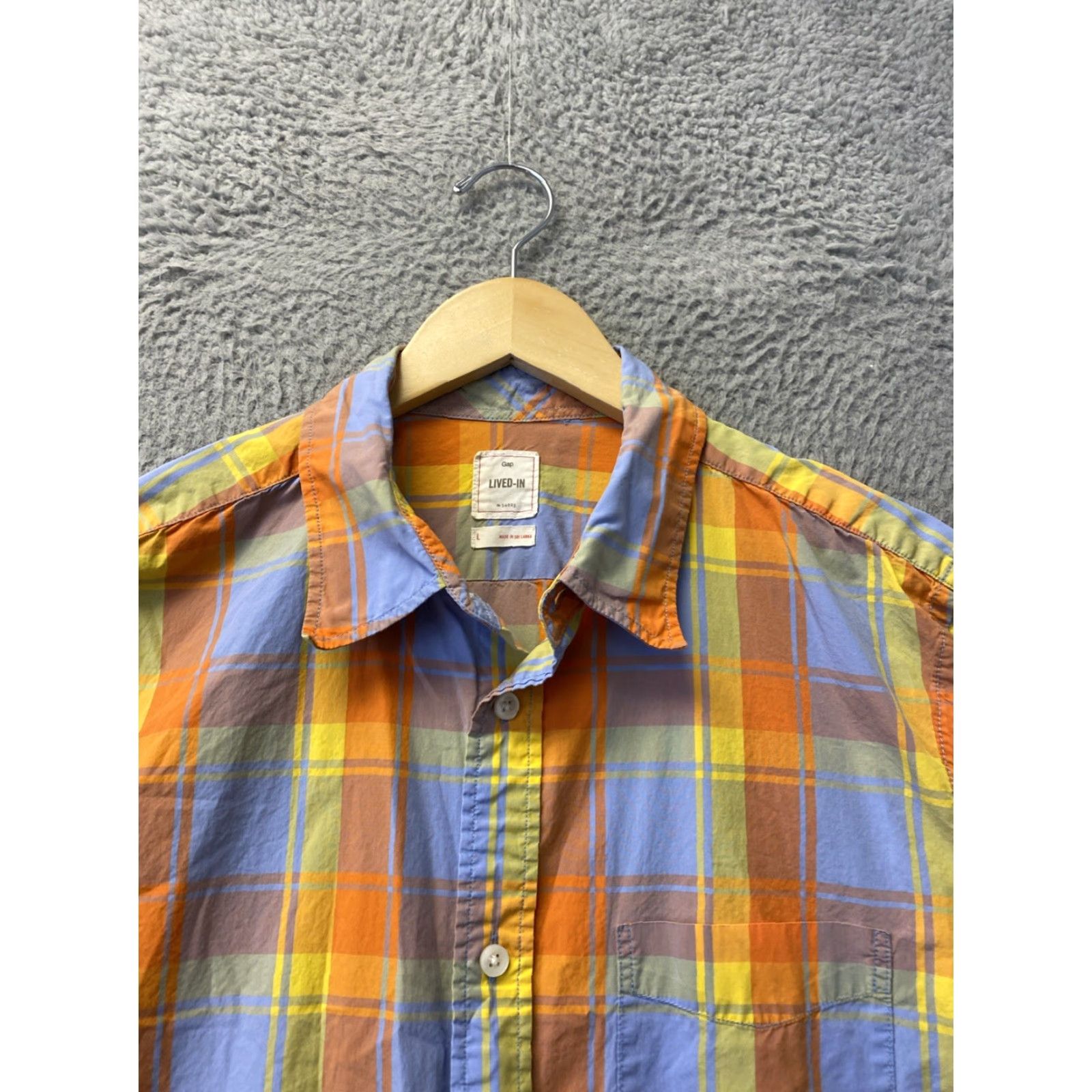 Gap GAP Button Shirt Men’s L Pl plaid Multicolor Casual Long Sleeve /0250 Size US L / EU 52-54 / 3 - 3 Thumbnail
