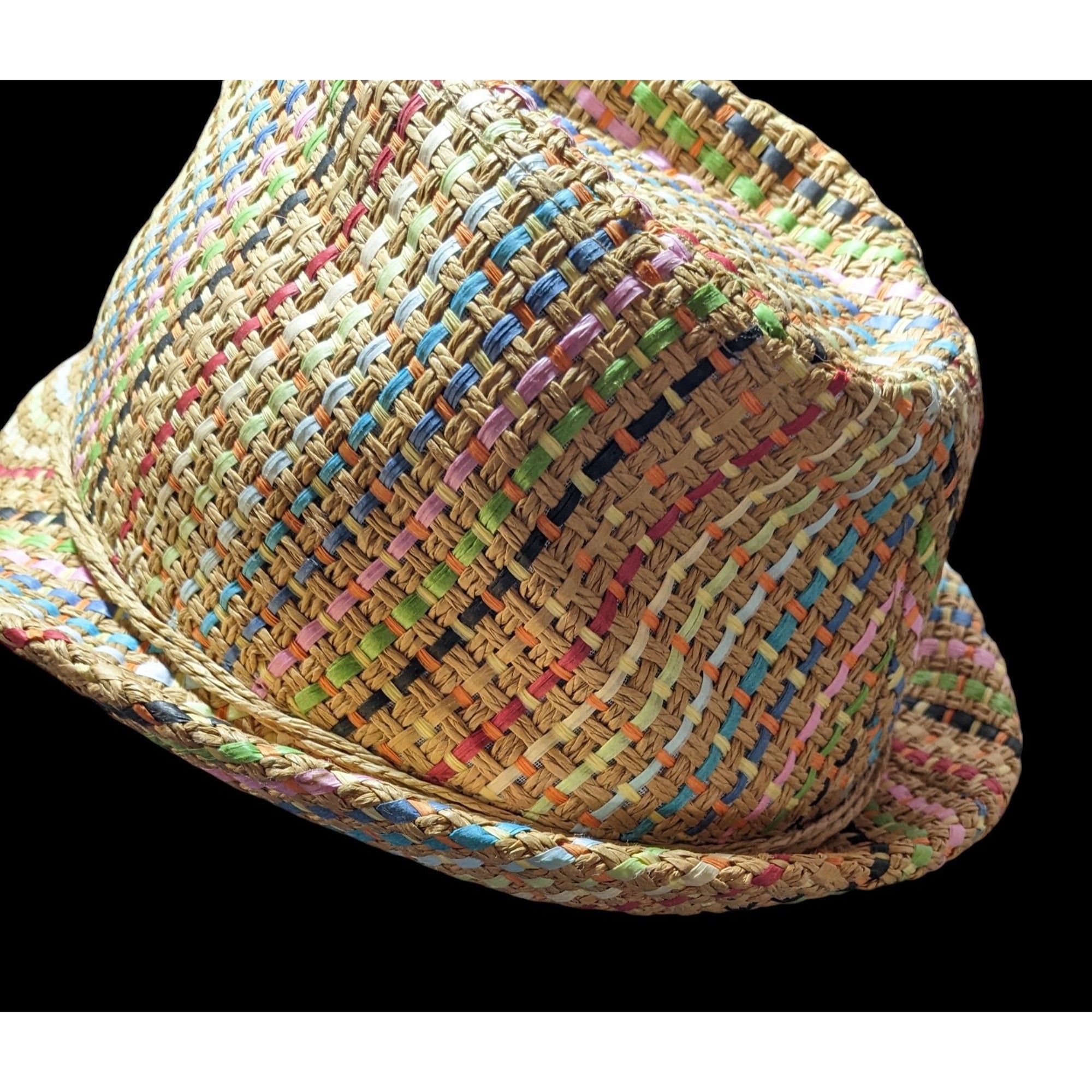 Panama Jack Retro Beachy Panama Jack Rainbow Woven Fedora Size ONE SIZE - 5 Thumbnail