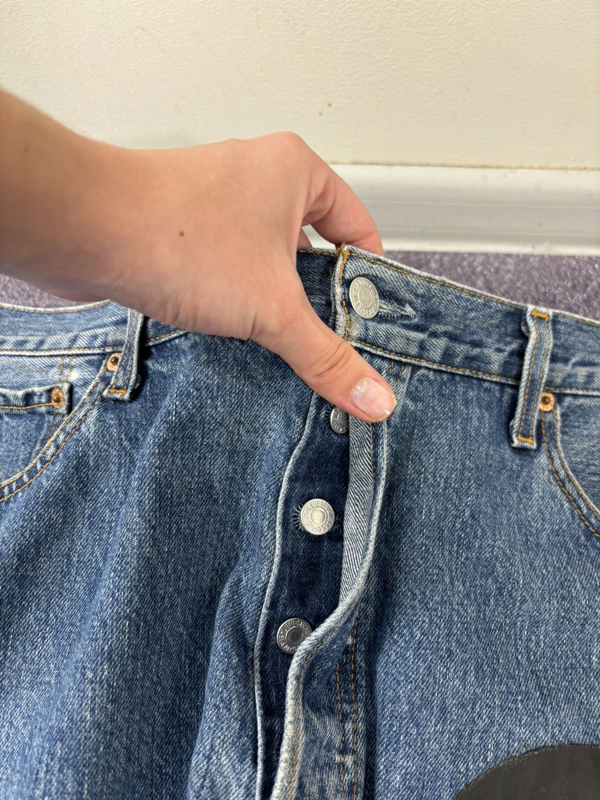 Levi's Vintage Levi’s 501 Akira 1/1 Handmade Custom Denim Jeans Size US 36 / EU 52 - 10 Thumbnail