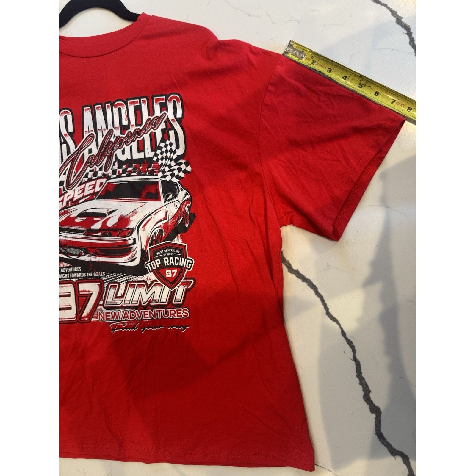 Shein SHEIN Red Graphic T-Shirt Los Angeles California Race Large Size US L / EU 52-54 / 3 - 5 Thumbnail