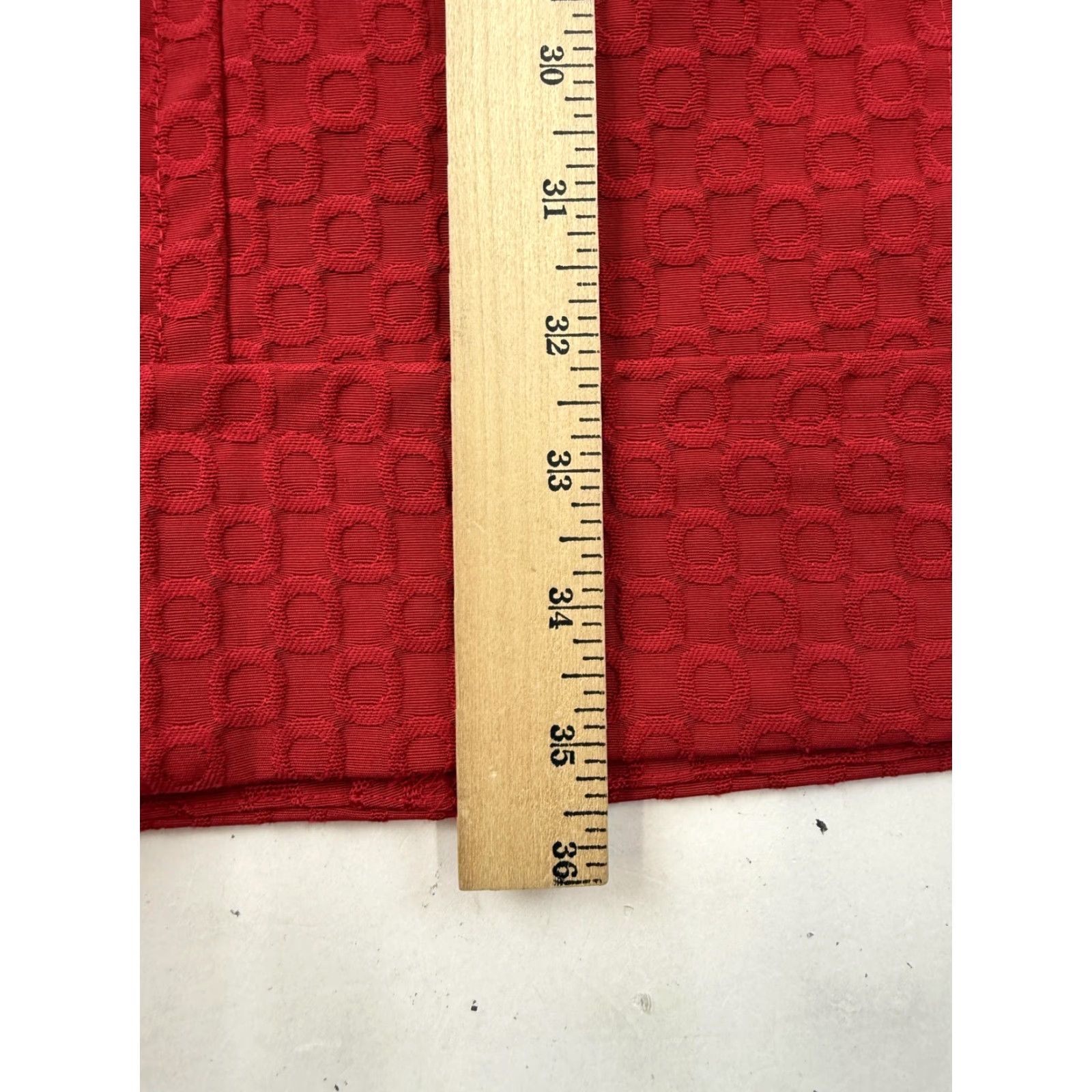 MAGGY LONDON Maggy London Dress Womens 10 Red Textured Jacquard Cap Sleeve Sheath Work Office Size L / US 10 / IT 46 - 7 Thumbnail