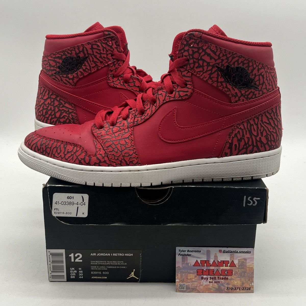 Air Jordan 1 high red elephant