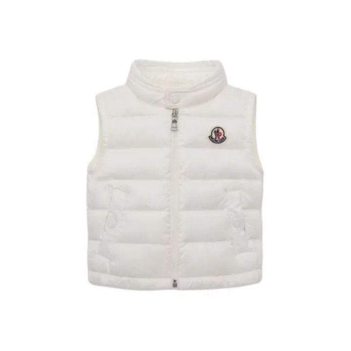 Moncler Moncler Kids White Logo Embroidered Zip Vest Size US XXS / EU 40 - 1 Thumbnail