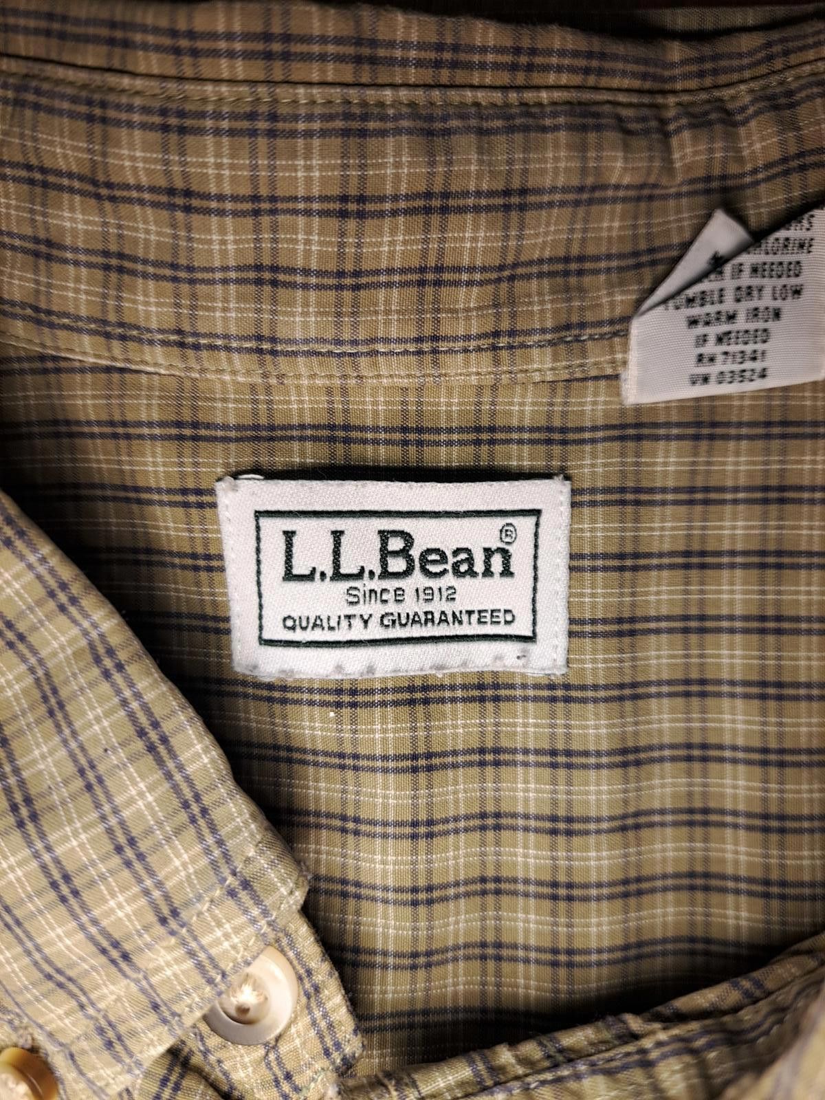 L.L. Bean LL Bean Button Up Shirt Mens XXL Olive Green Check Cotton Size US XXL / EU 58 / 5 - 2 Thumbnail